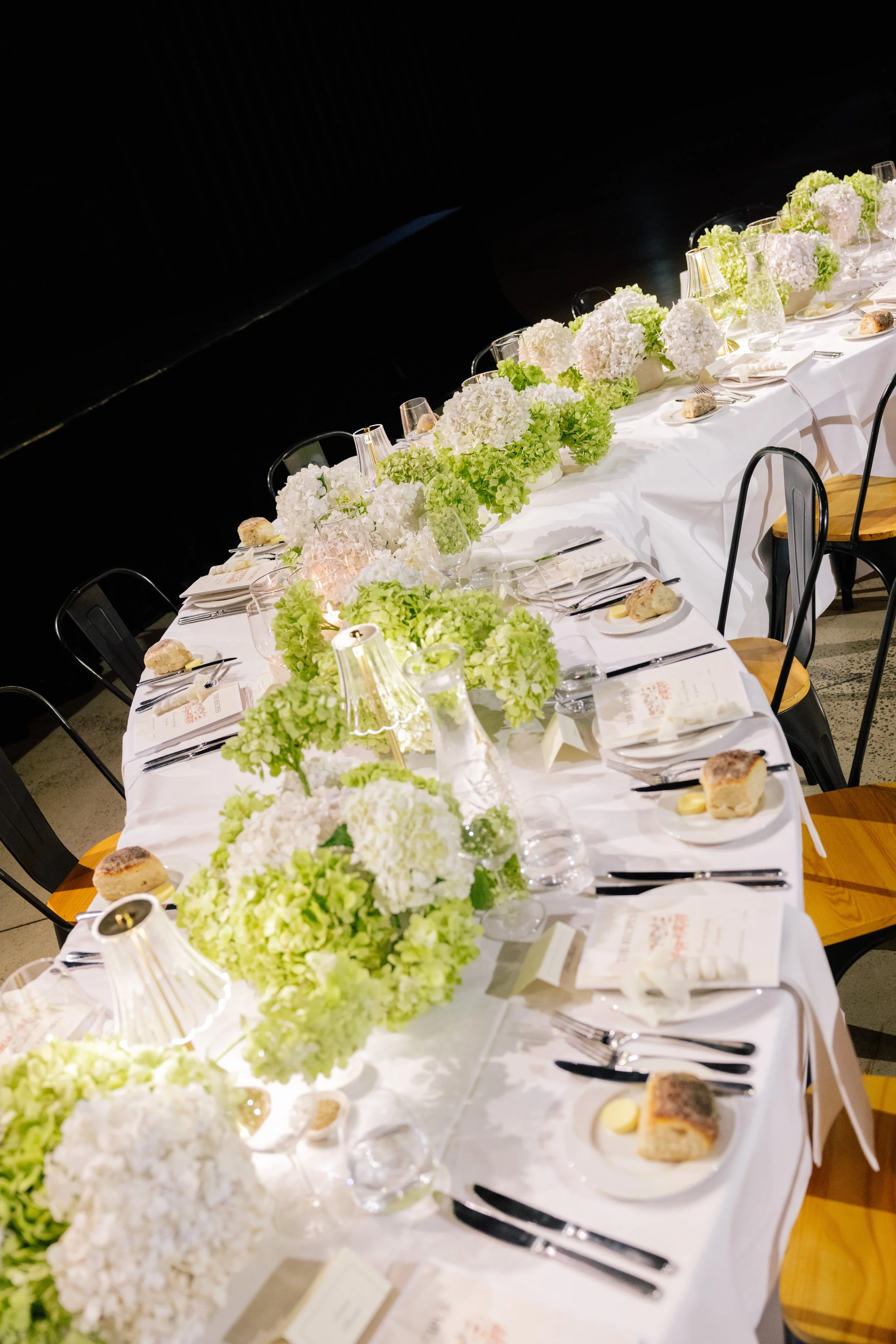 Seasonal table flowers for a private event in Melbourne