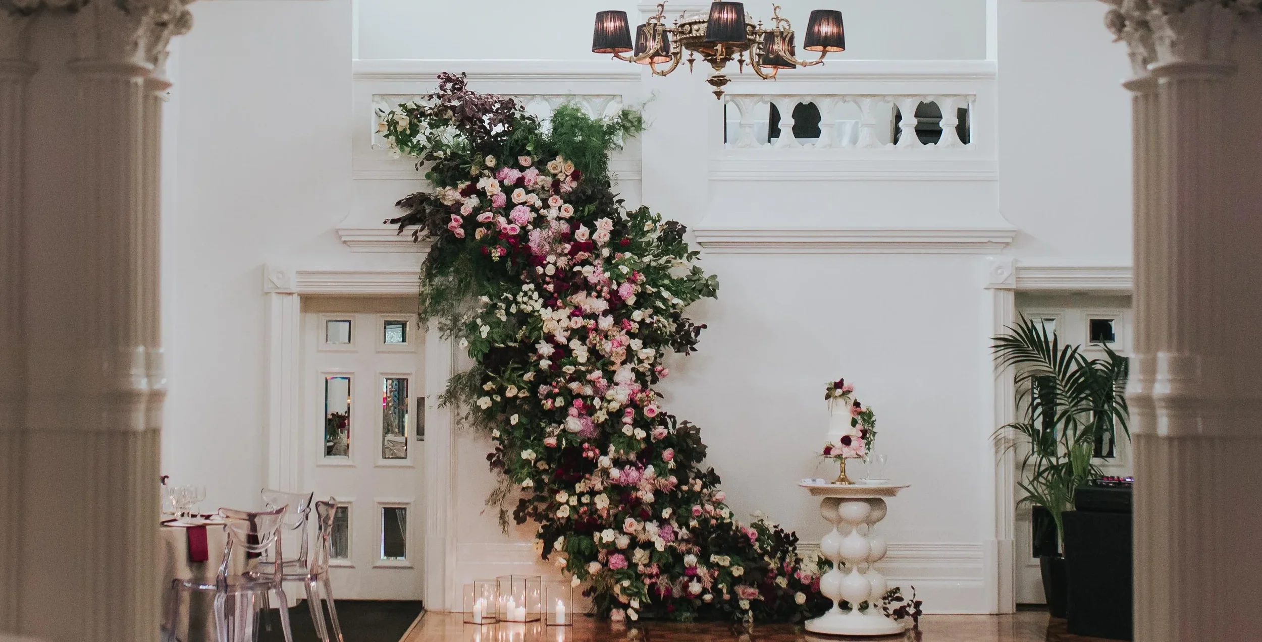 Large-scale event flower installation with seasonal blooms in Melbourne