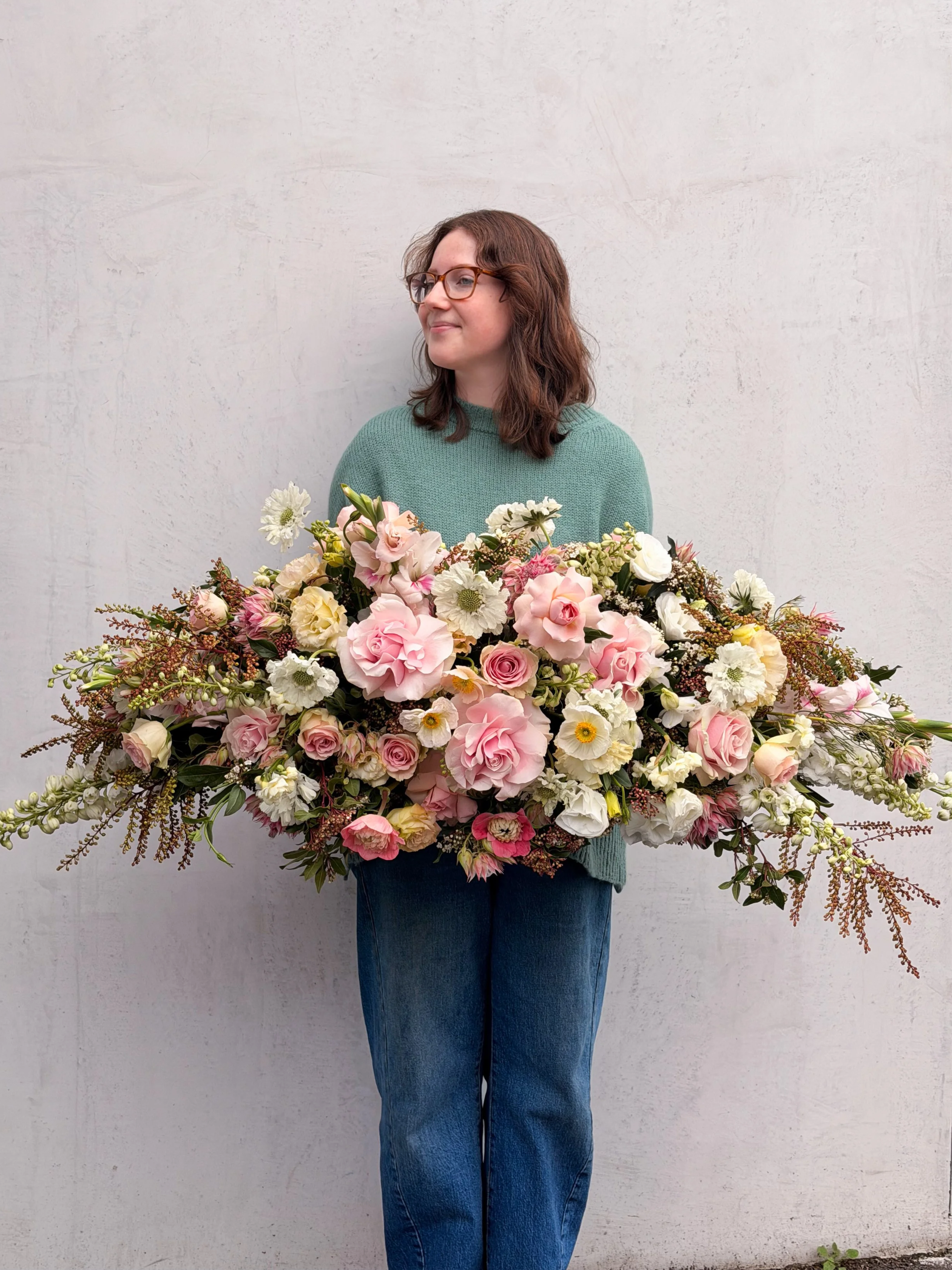 Pastel Casket Spray Funeral flowers