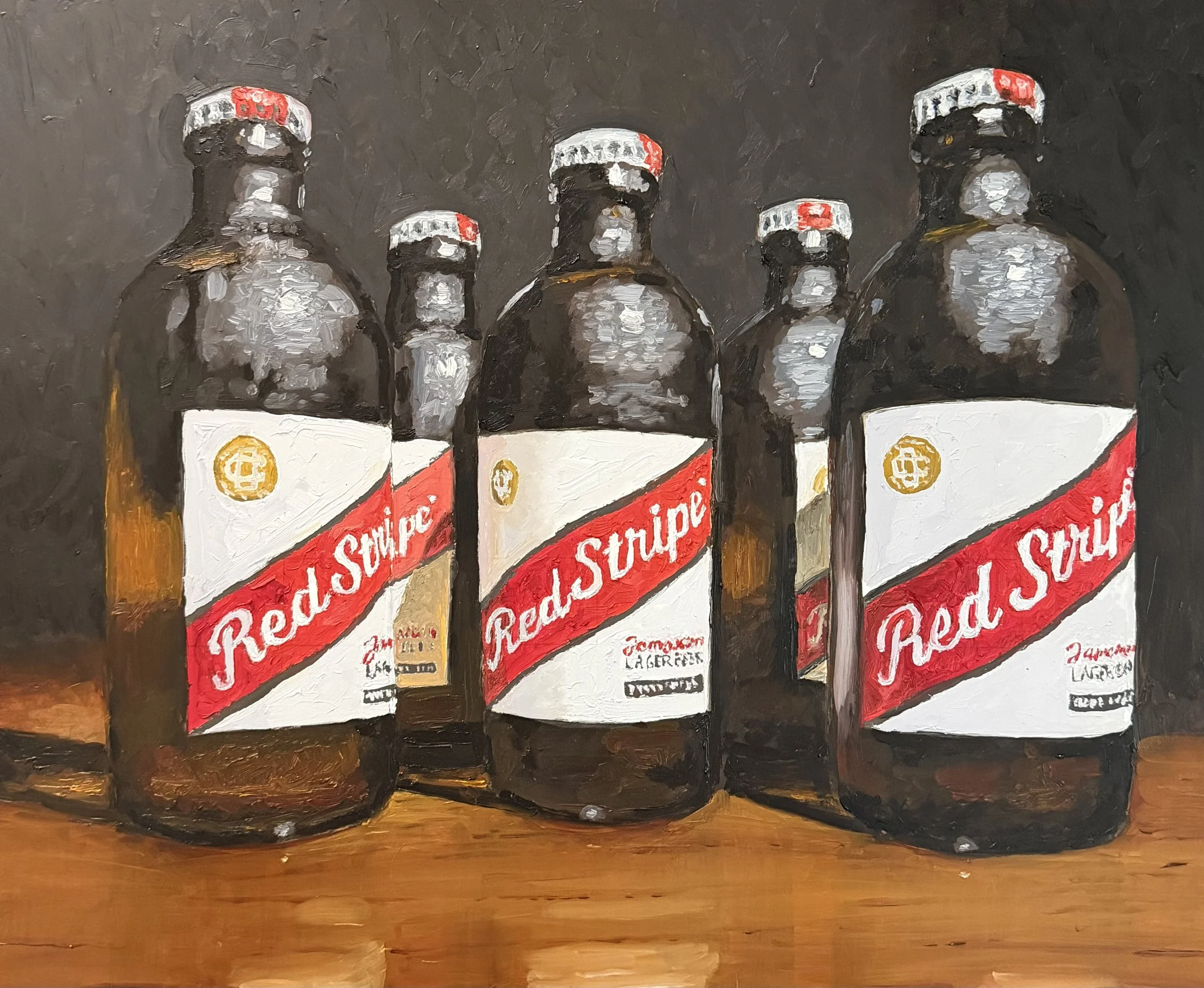 Red Stripes - 16x20 oil on panel - $900