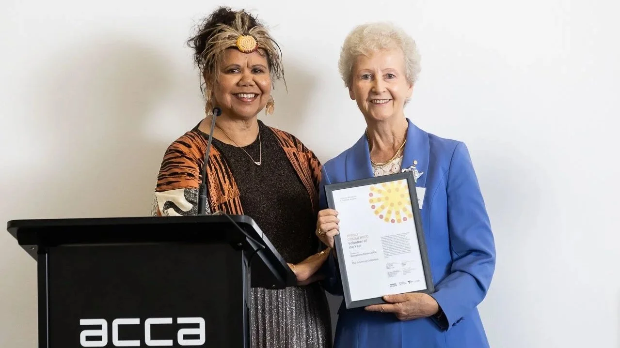  Janty Blair with Bernadette Dennis OAM (The Johnston Collection), highly commended Volunteer of the Year.  Photo:  Peter Casamento. 