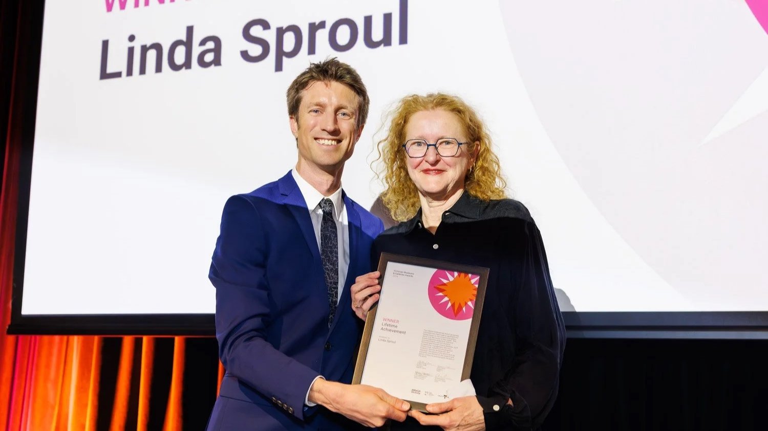  Lifetime Achievement Award Winner, Linda Sproul pictured with Sammy J  Credit:  Sharon Blance 