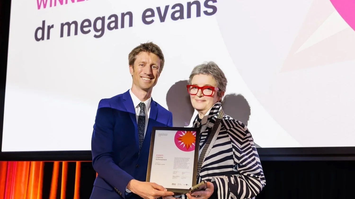  Lifetime Achievement Award Winner, dr megan evans pictured with Sammy J  Credit:  Sharon Blance 