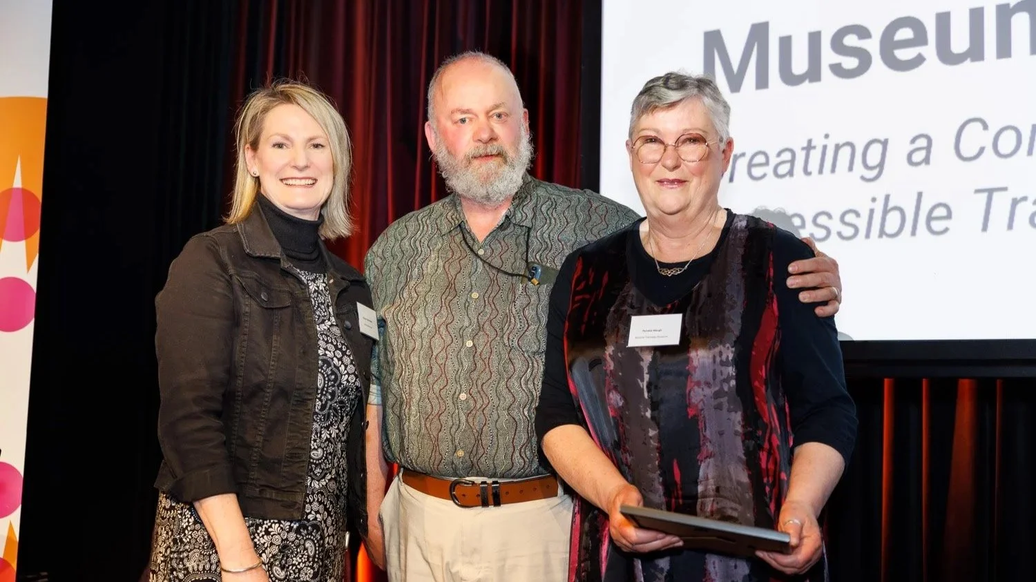  Volunteer-run Project Award Winner, Ballarat Tramway Museum (Peter Waugh, Pamela Waugh) pictured with Angela Henricksen (Archival Survival)  Credit:  Sharon Blance 
