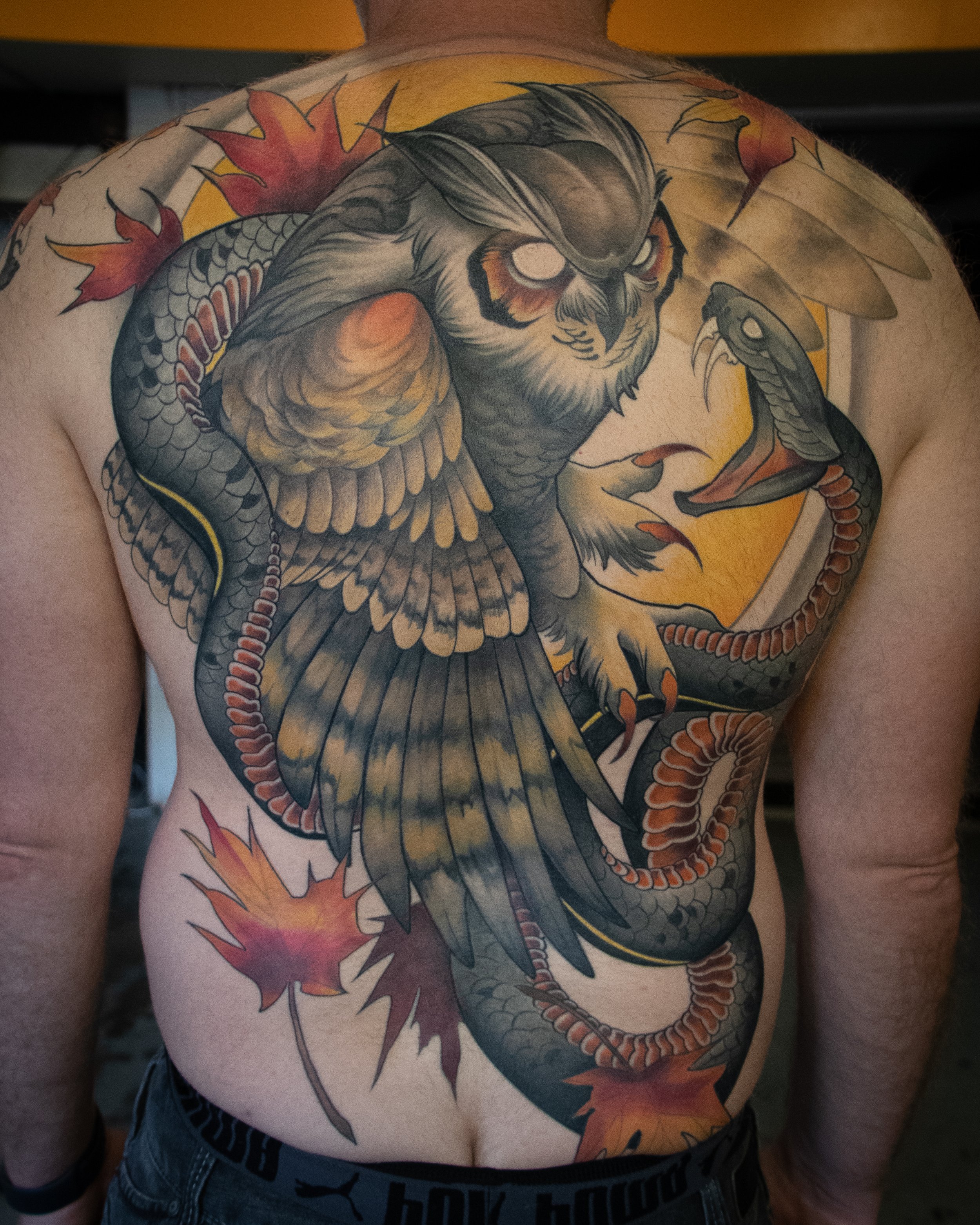 Owl-back-tattoo-cherrys by Sam-Phillips-NZ on DeviantArt