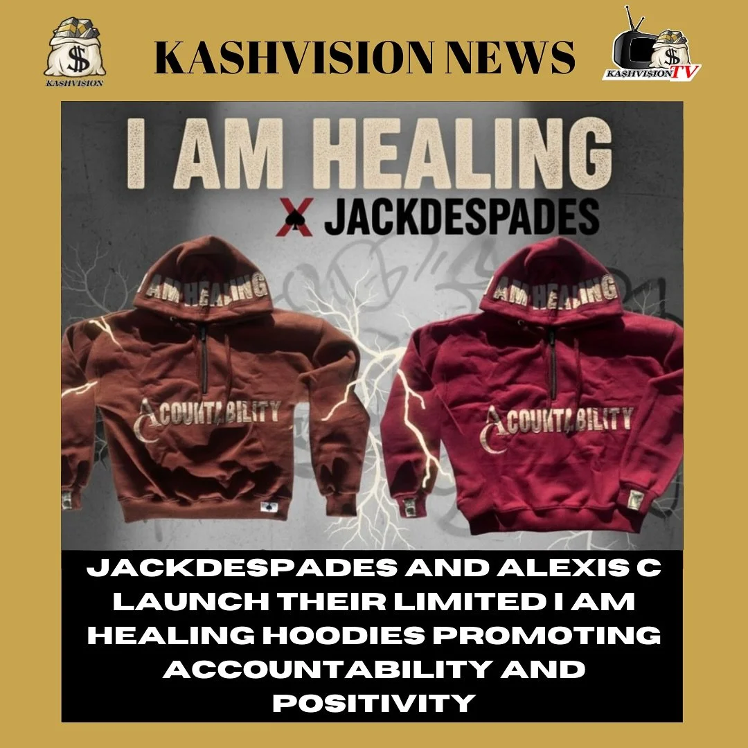 @jackdespades and @iam.alexis.c release their new I Am Healing hoodies, spreading positivity and reminding everyone to take accountability for their own healing journey. 🌿💫 This limited drop is available now. Visit jackdespades.com to shop before i