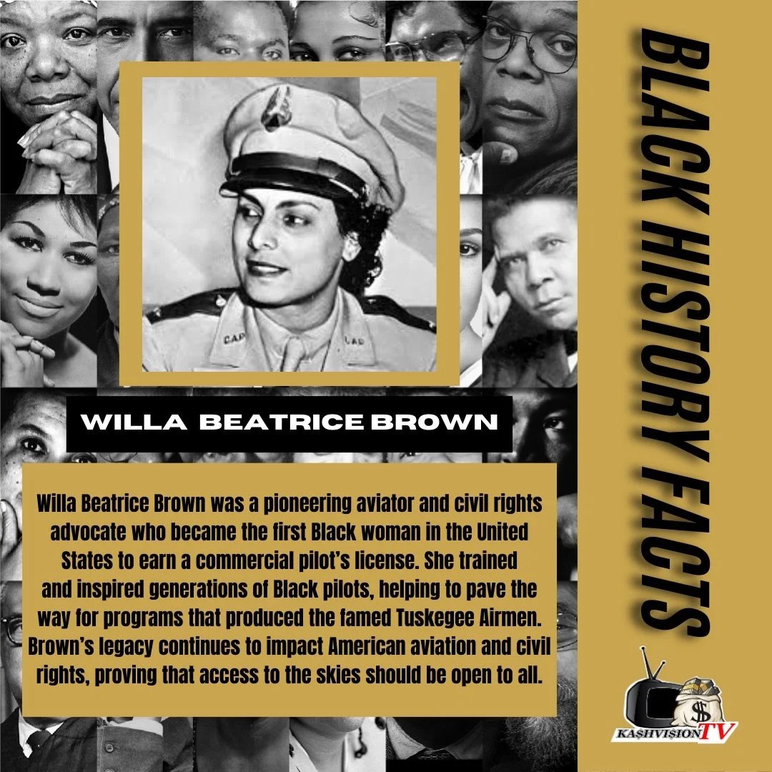 Black History Fact of the Day 🖤✈️

Willa Beatrice Brown was a pioneering aviator who changed American aviation forever. In 1934, she became the first Black woman in the United States to earn a commercial pilot&rsquo;s license, breaking barriers in a