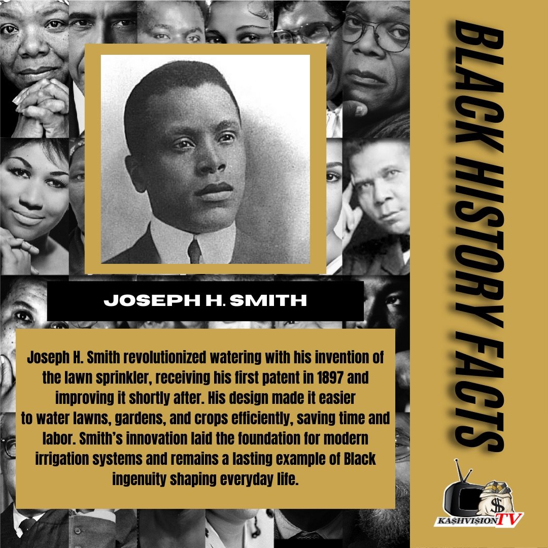 Black History Fact of the Day 💰🖤

Long before automatic sprinkler systems became a normal part of everyday life, Joseph H Smith helped change how the world waters lawns and crops. In 1897, Smith patented one of the earliest lawn sprinkler designs, 