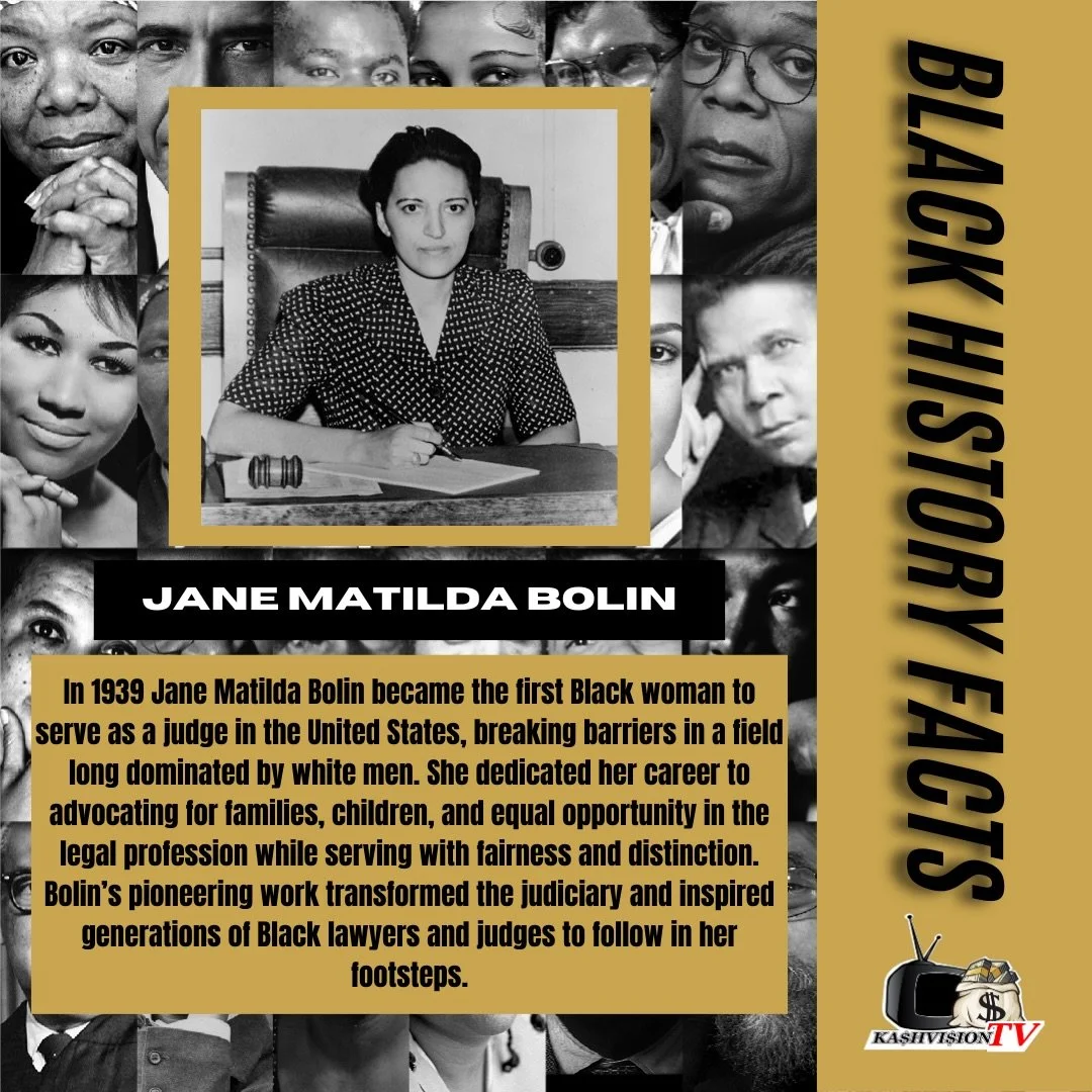 Black History Fact of the Day ⚖️🖤

In 1939, Jane Matilda Bolin made history as the first Black woman to serve as a judge in the United States. Born in 1908 in Poughkeepsie, New York, Bolin excelled at Wellesley College and Yale Law School, overcomin