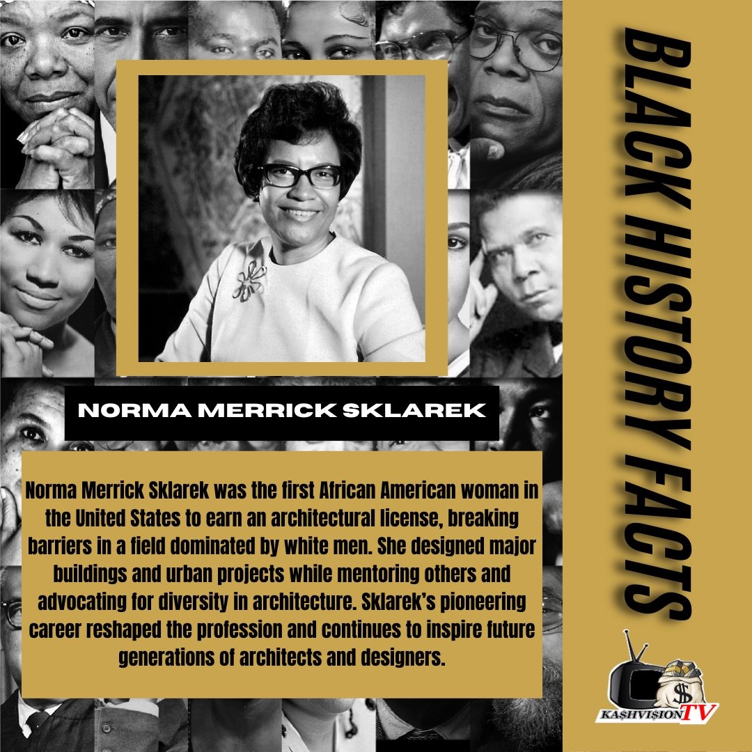 Black History Fact of the Day 🏛️✨

Norma Merrick Sklarek was a true trailblazer. In 1954, she became the first African American woman licensed as an architect in the U.S., breaking barriers in a field dominated by white men. Her work shaped major bu