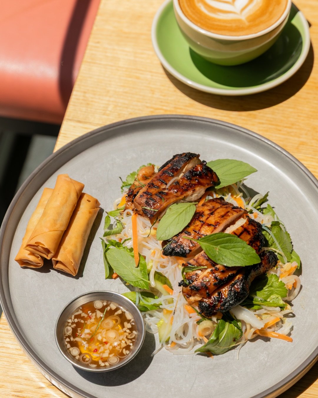 Sunkissed looks good on our Chicken Vermicelli Salad. 🍜 🍃 

Fresh and full of crunch, our Asian-inspired noodle bowl unites chargrilled lemongrass chicken, crisp veg and bright herbs with a nuoc cham dressing that proves salad doesn&rsquo;t have to