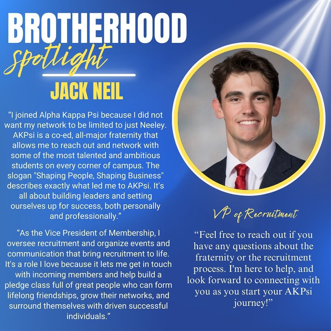 It was great hearing from our VP of  Membership, Jack Neil, this week for our Brotherhood Spotlight!