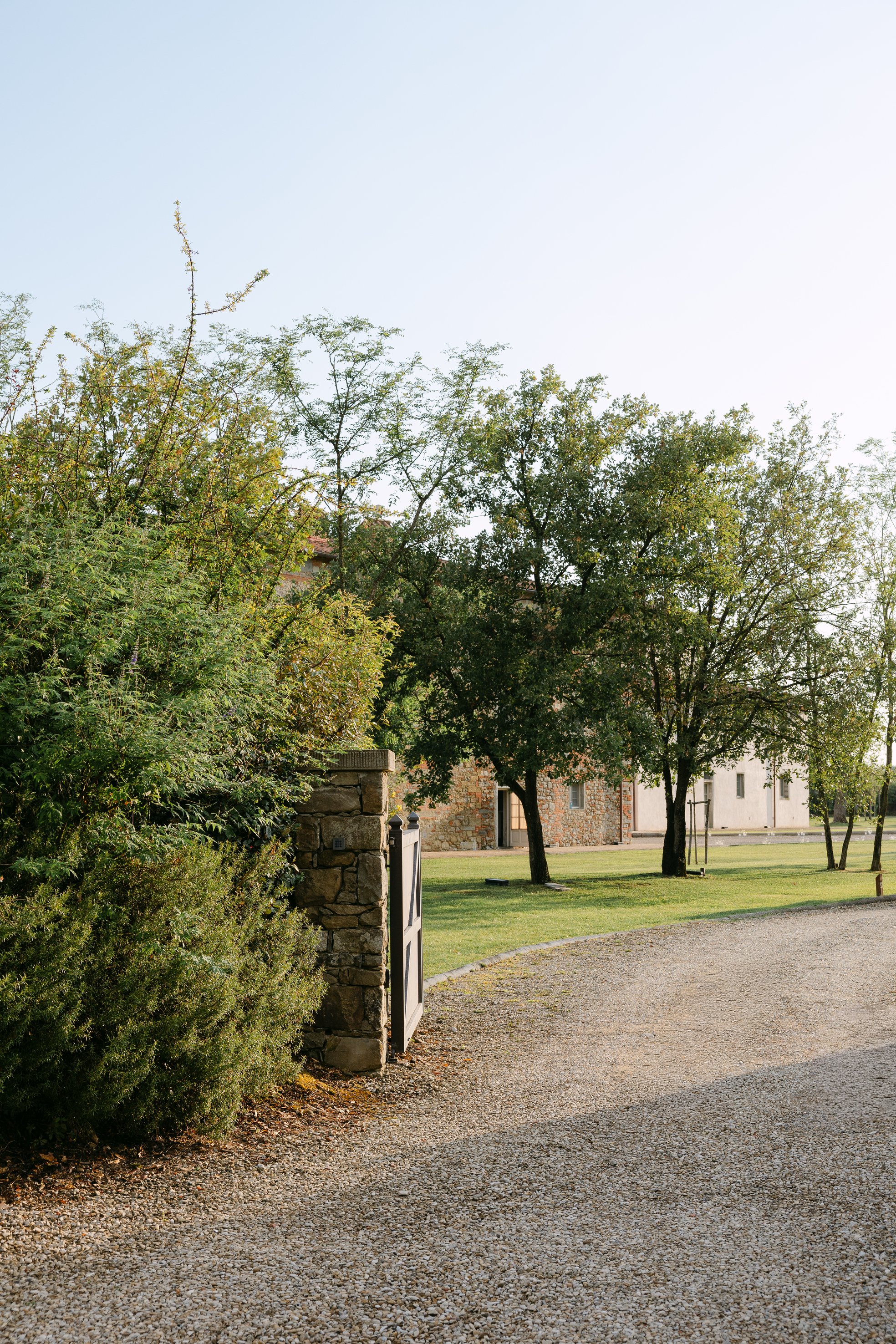 Olive trees surrounding the beautiful grounds of Il Borro in Tuscany