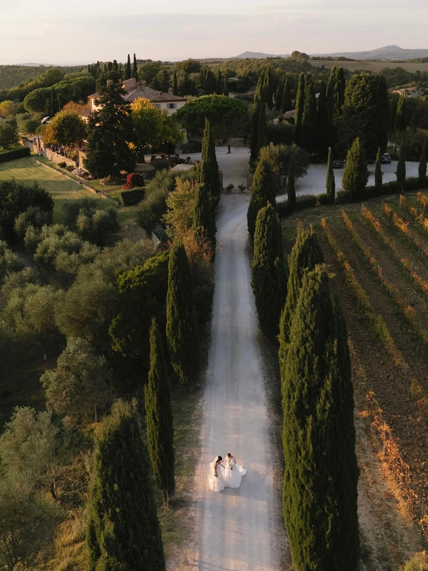 Late autumn in Tuscany. Endless vineyards. A quiet road. And a wedding at 
@agriturismo_terre_di_nano shaped by landscape and light.

#fallwedding #destinationweddingtuscany #terredinano #melanienedelko #twobrides