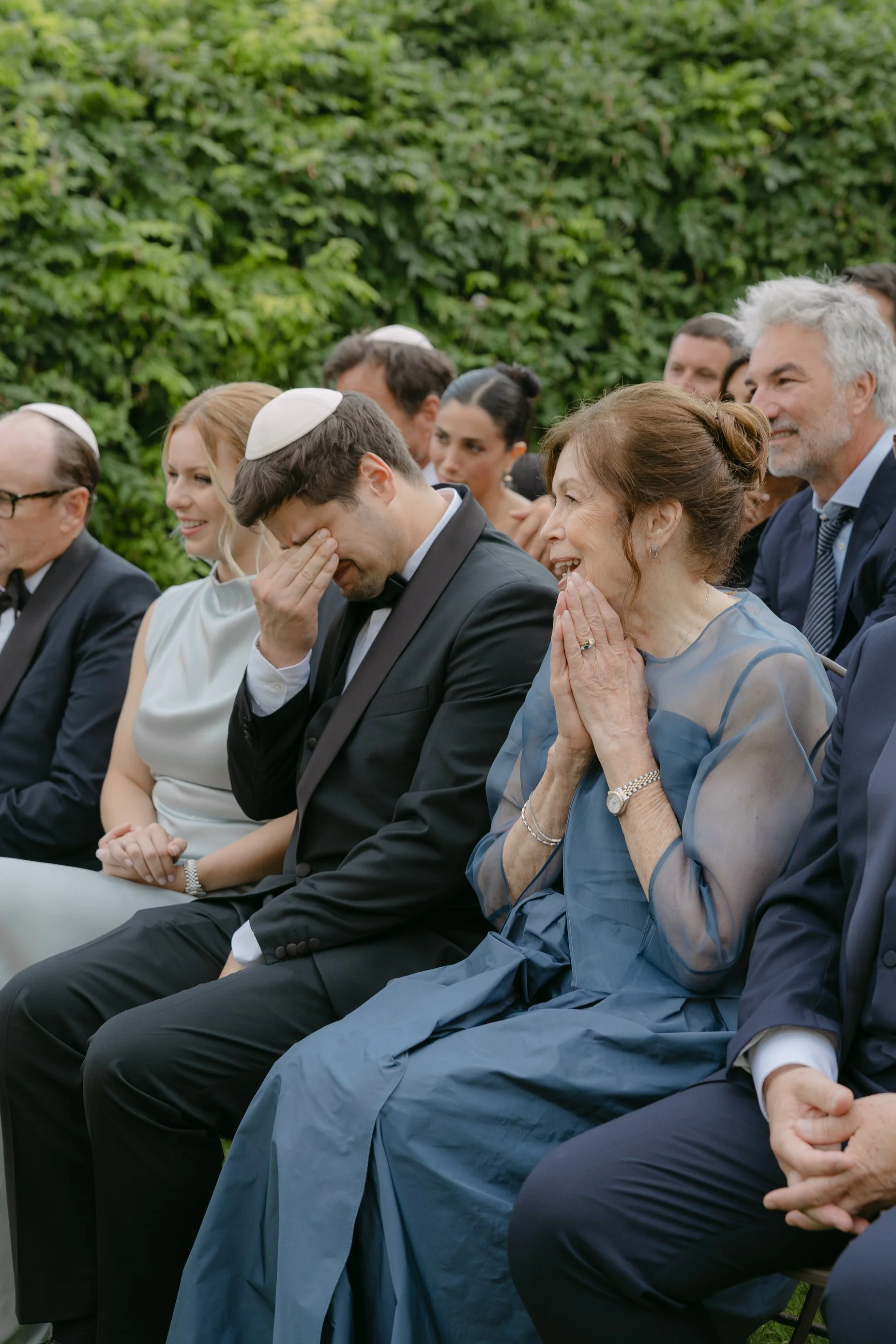 Emotional reactions from family during the wedding ceremony