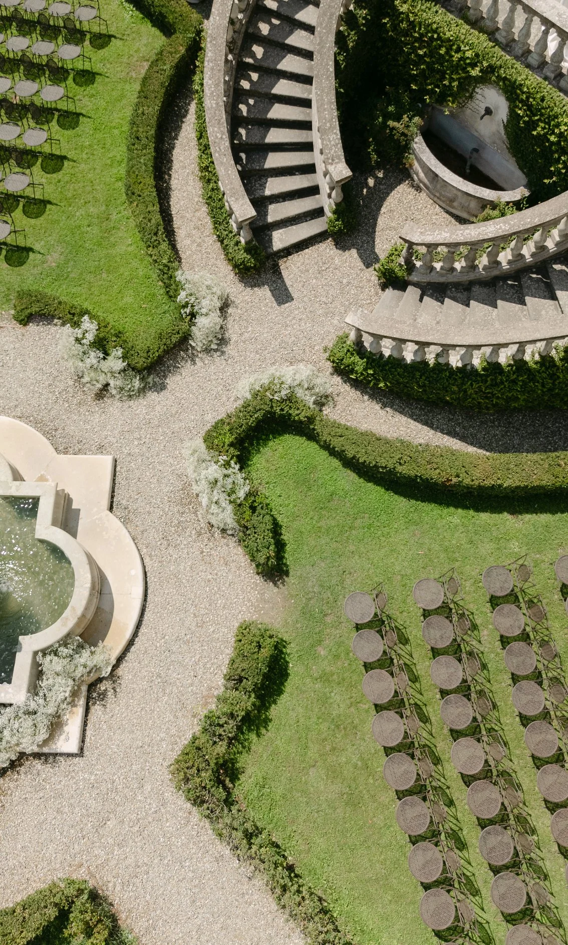 Aerial view of the ceremony garden at Il Borro