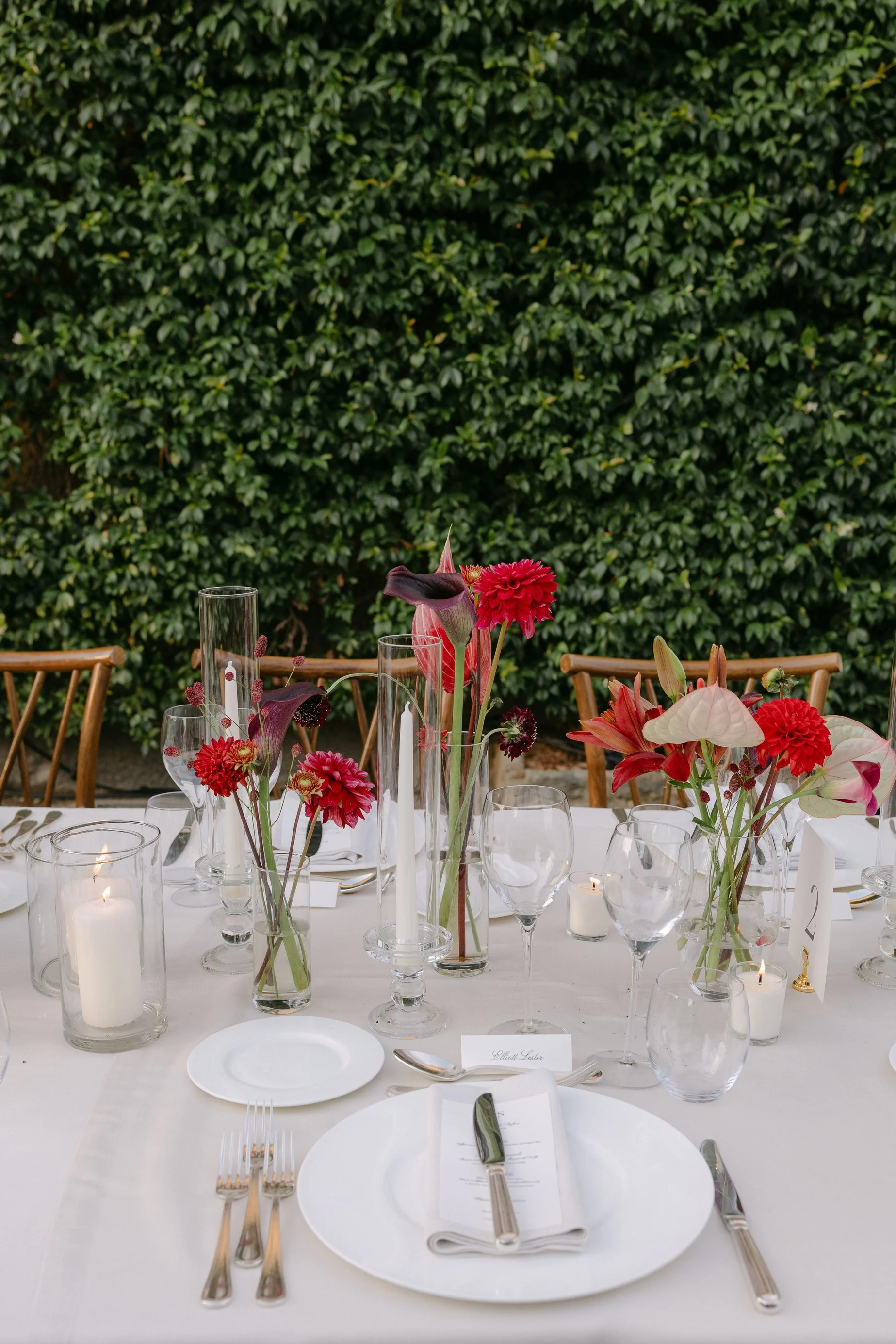 Elegant floral centerpiece for a luxury Tuscany wedding