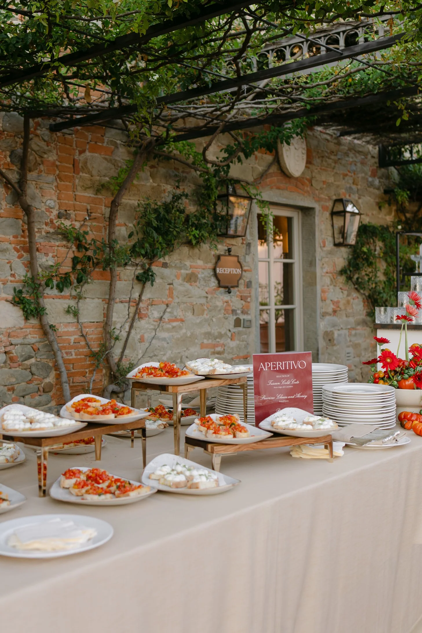 Italian antipasti served during the welcome dinner at Il Borro