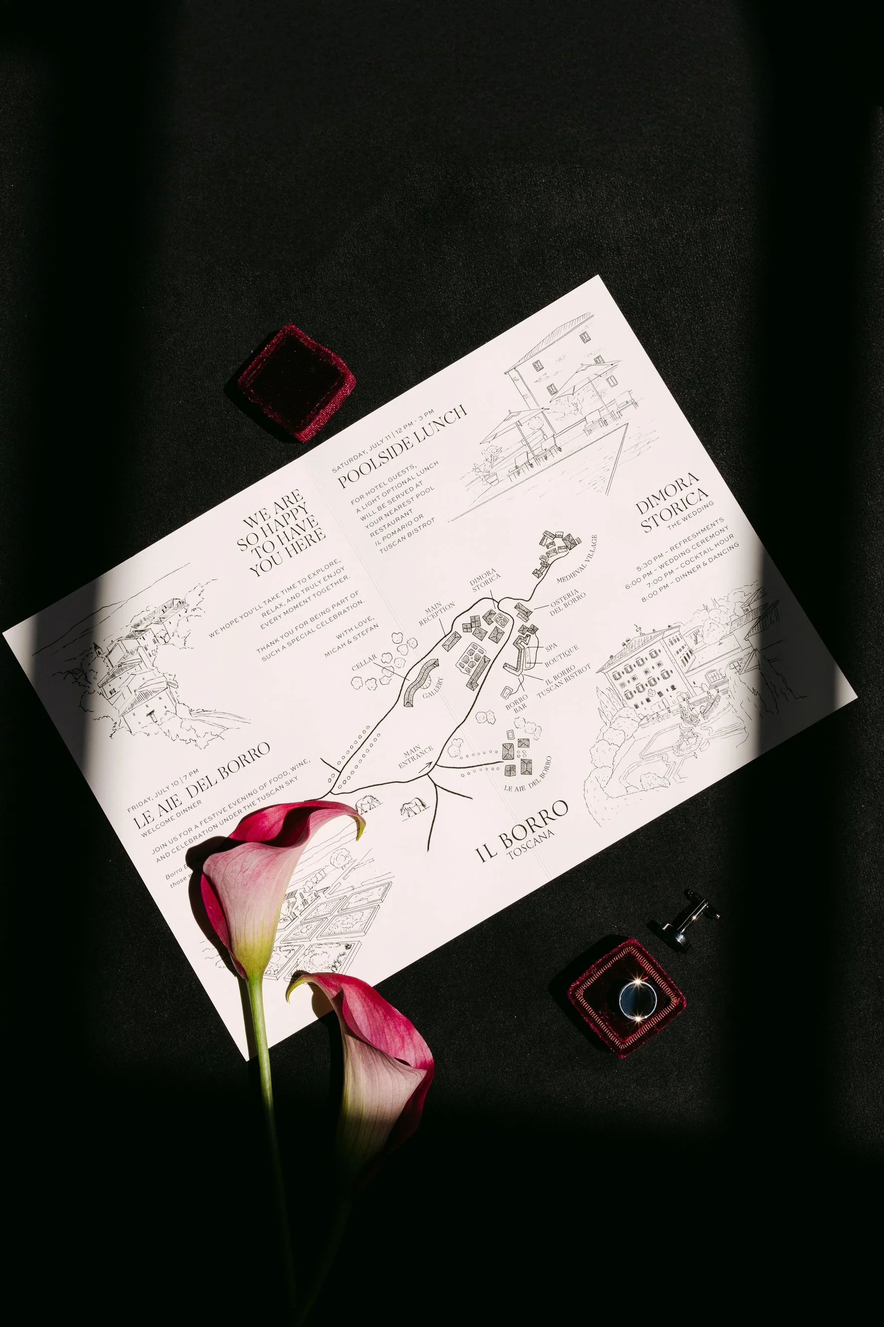 Invitation Flatlay Photograph Wedding at Il Borro Tuscany