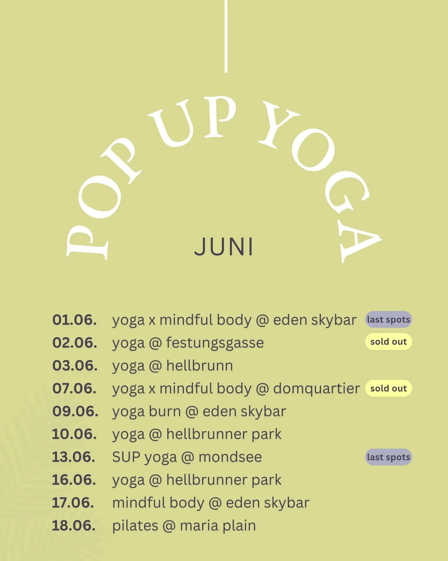 Pop Up Summer in Emojis:
🧴☀️🧘&zwj;♀️⛰️🍣 🌳🐦☕️🏎️