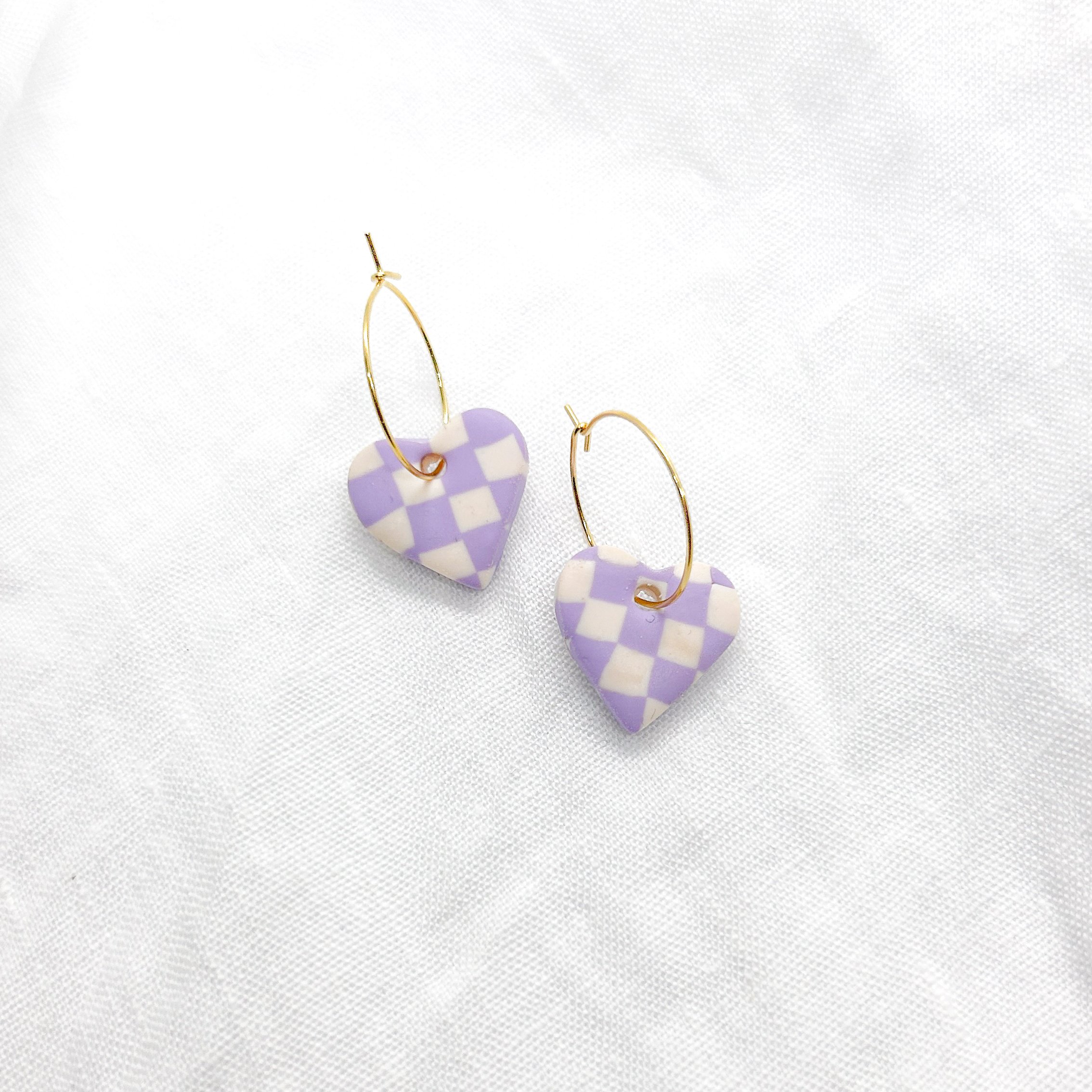 cora S - damier lilas et blanc