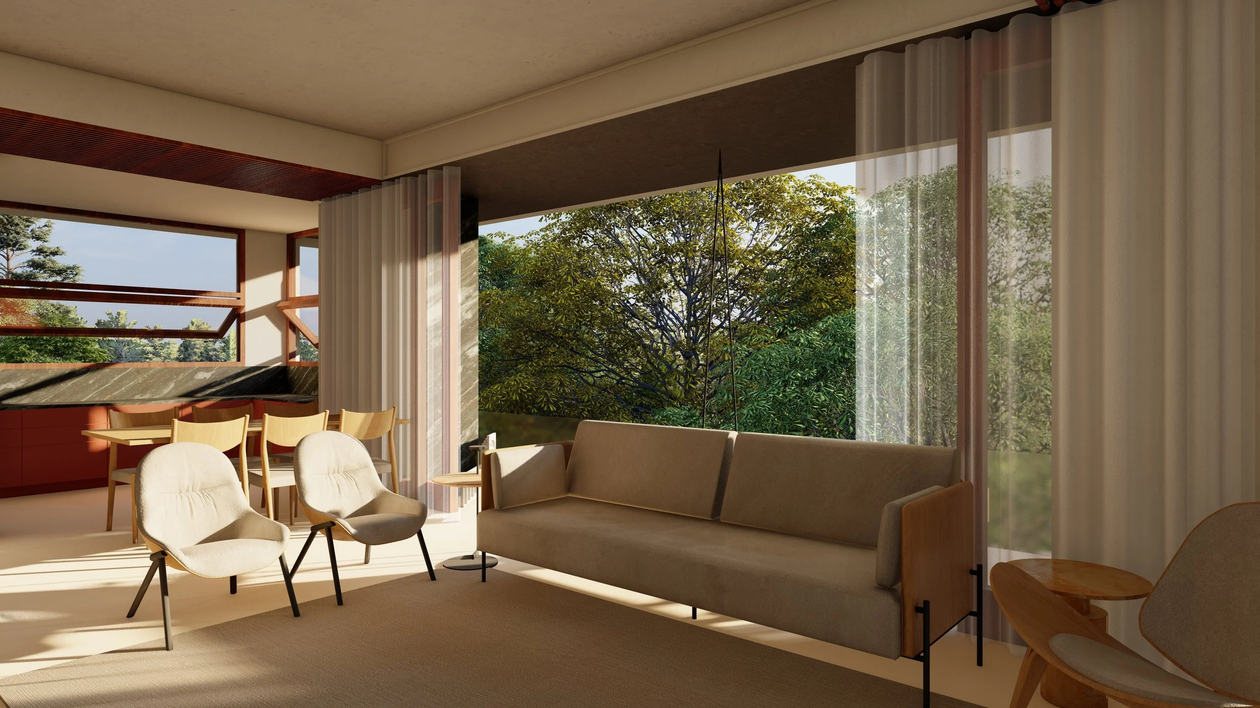 an apartment of three