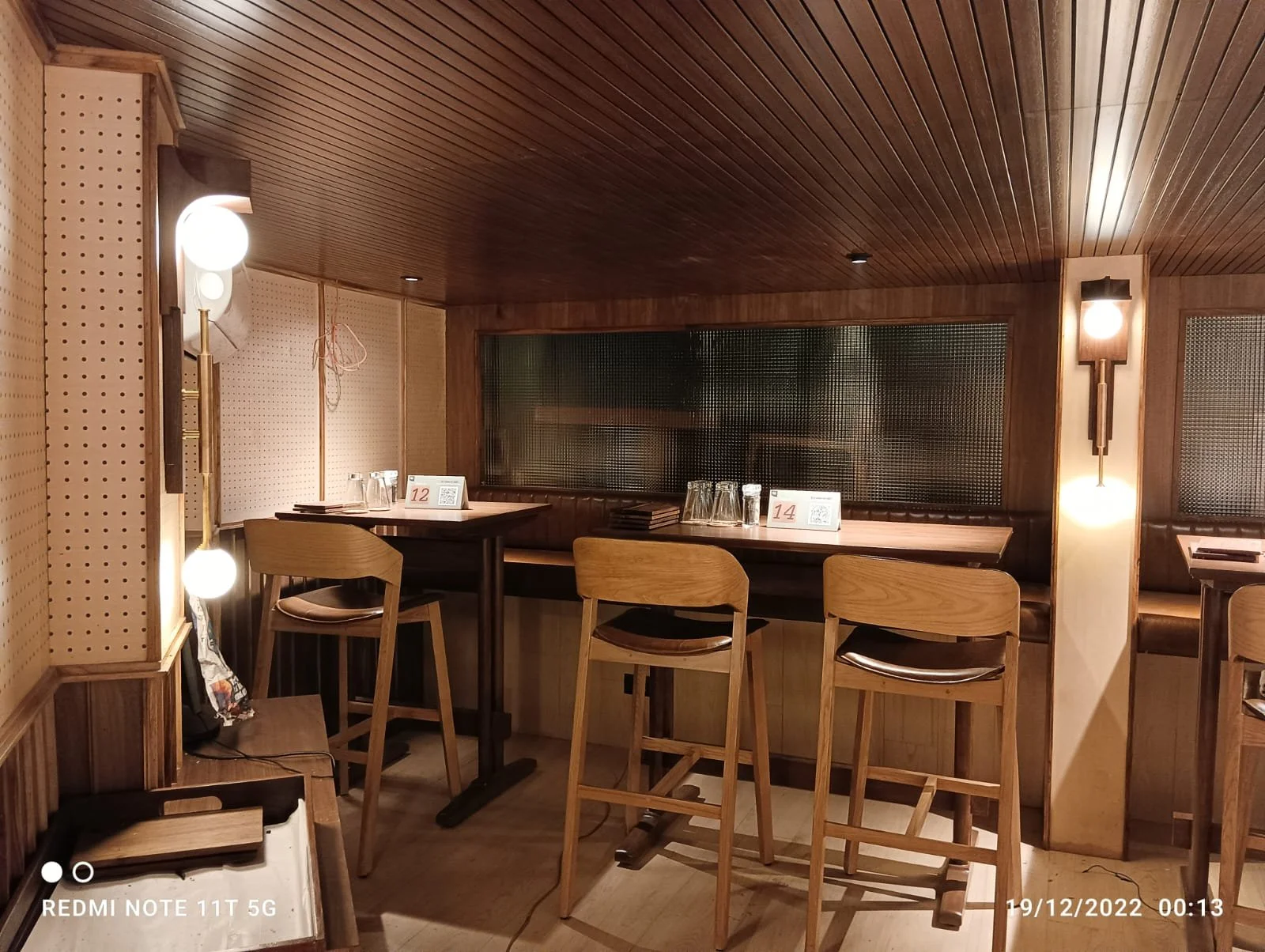 wall light at salt water cafe