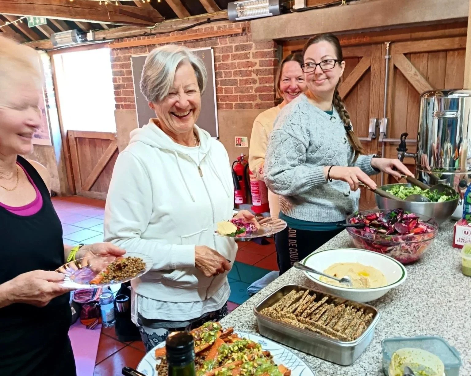 Retreat Guests enjoying their food