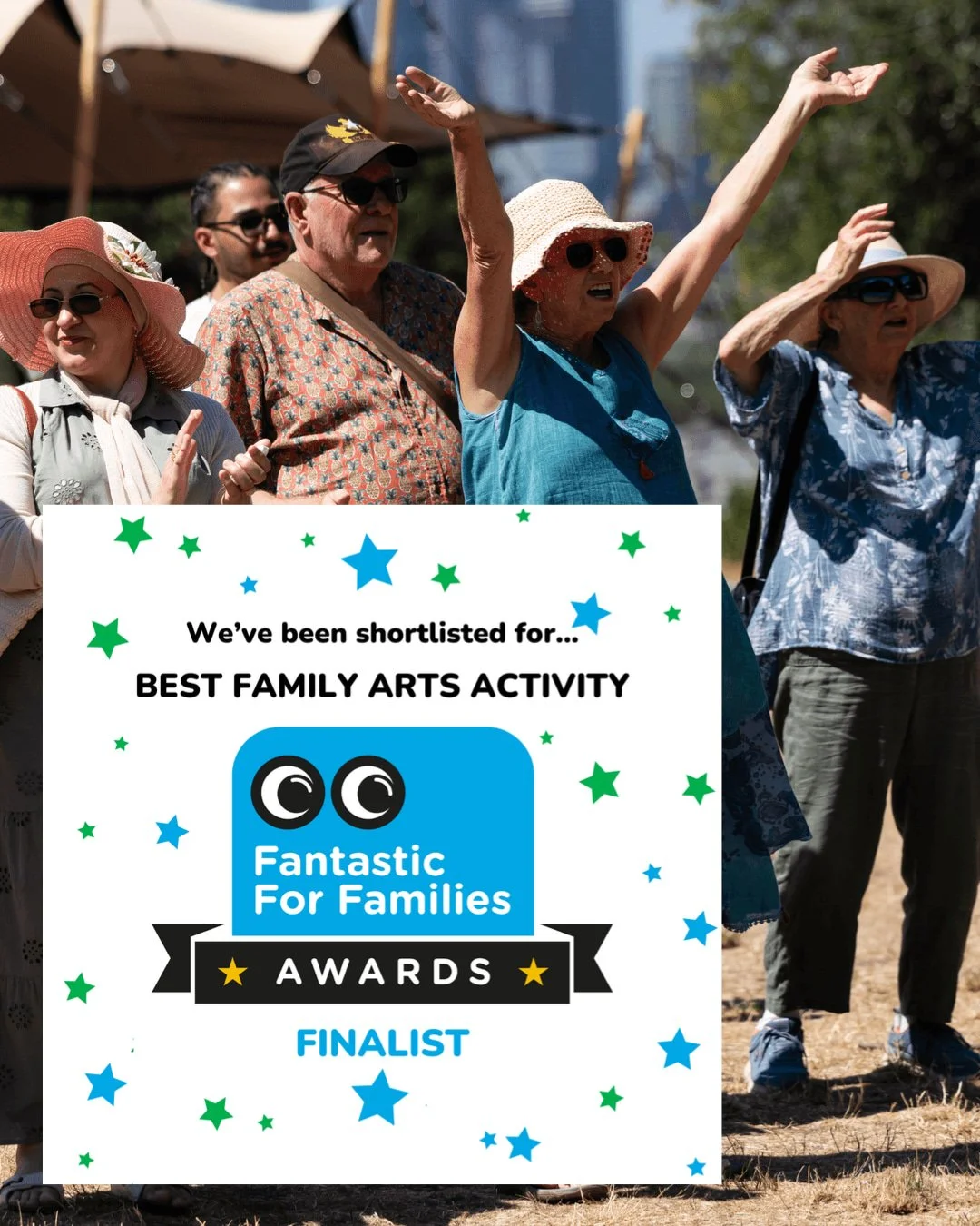 We’re absolutely thrilled to share that Arts Trust has been shortlisted for the 2025 Fantastic for Families Awards for our flagship programme, Summer in the Park!
This national recognition from the Family Arts Campaign celebrates organisations