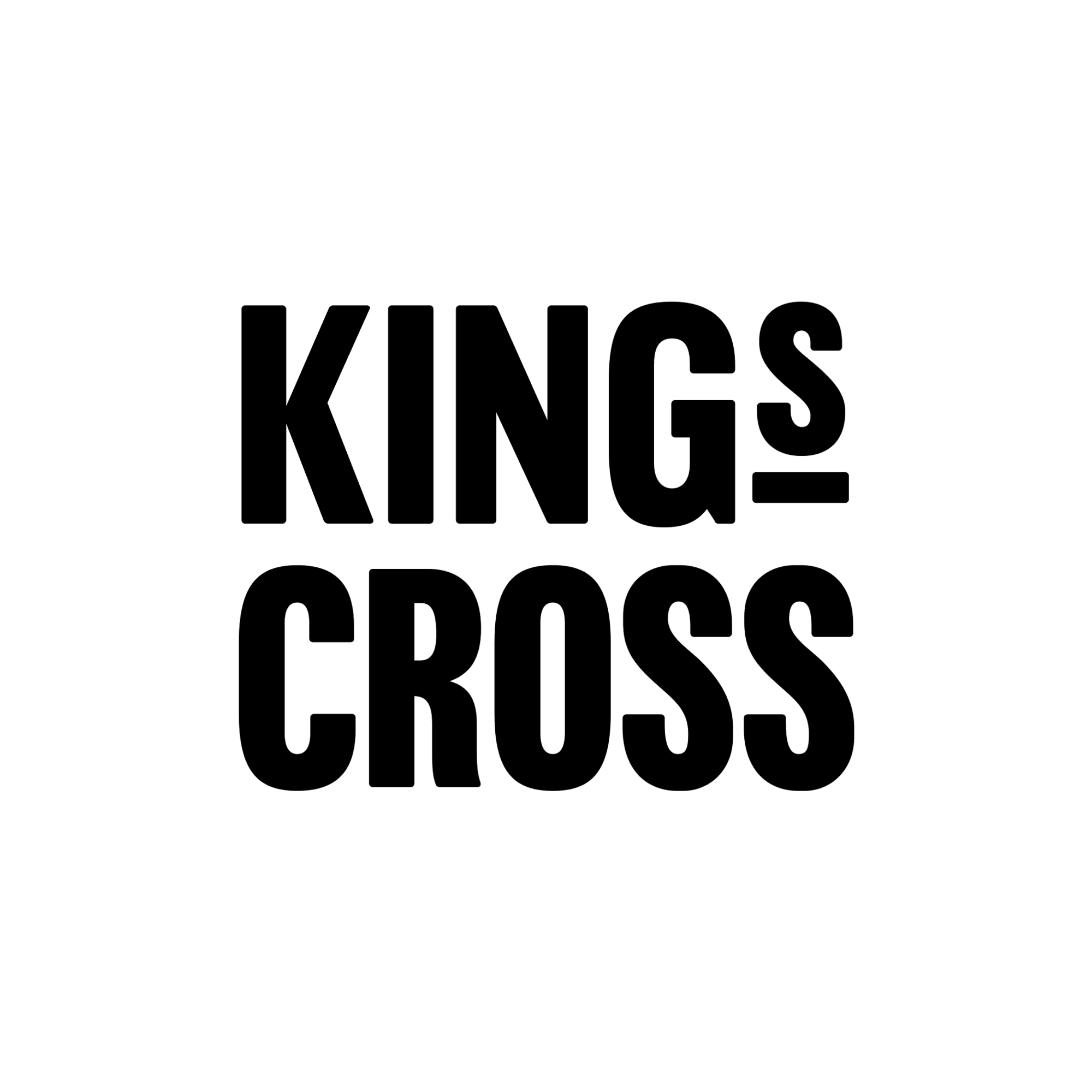 Text graphic with the phrase 'KINGS AND CROSSES' in outlined black letters on a black background.
