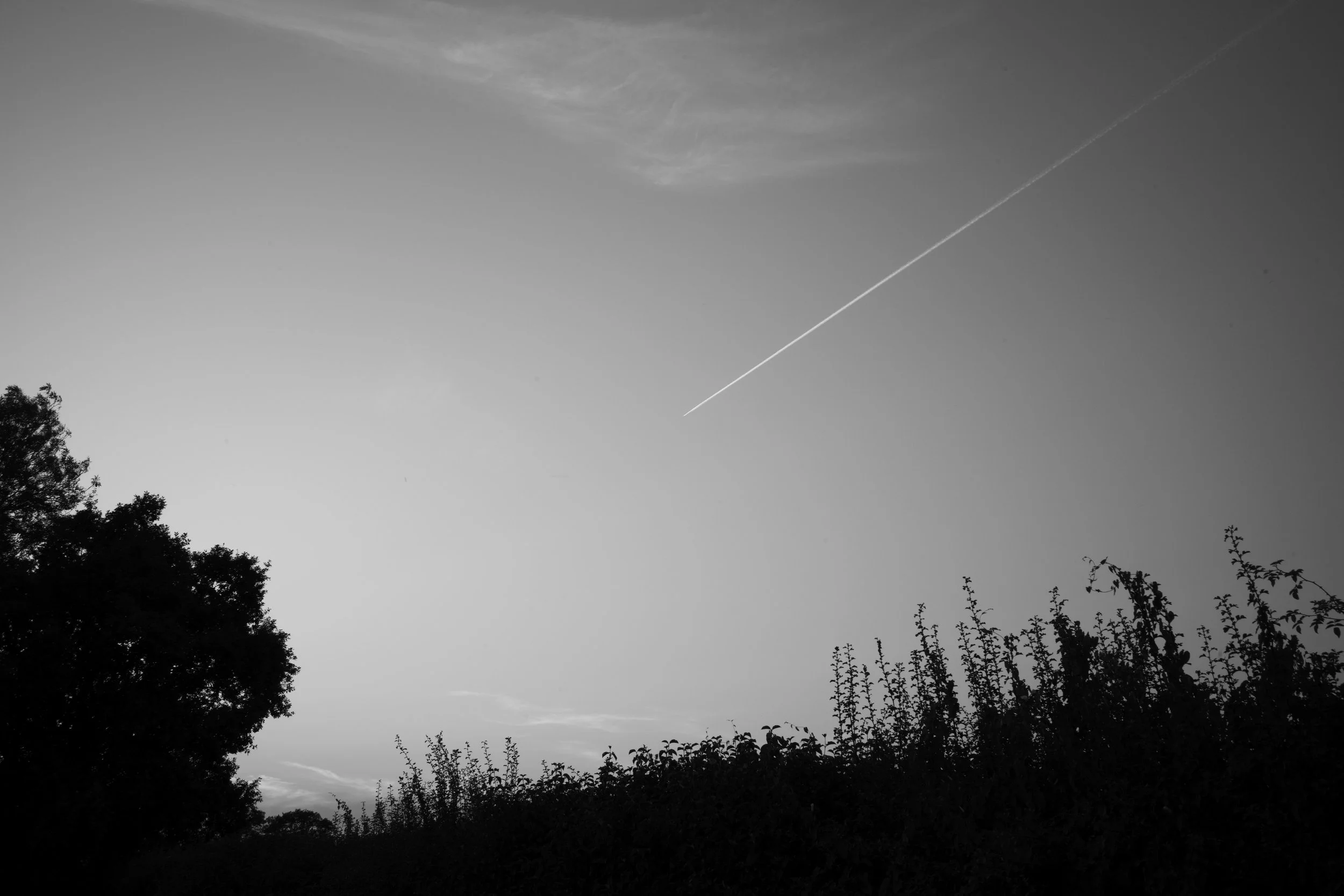 The metal birds do shine and glide across a shimmering sky. Machines of man, journey to the next place.