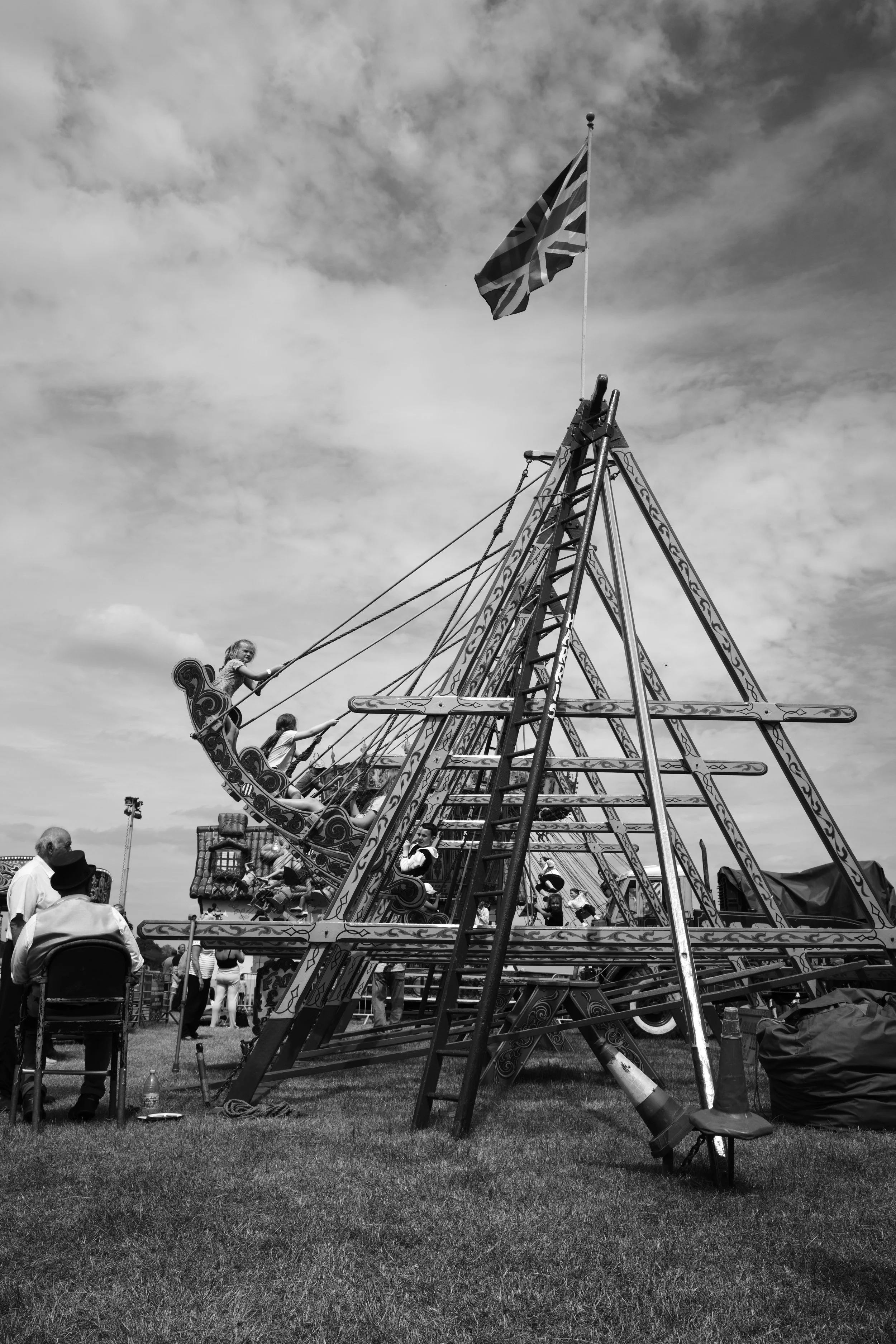 The music plays and children squeal as gravity plays her games.