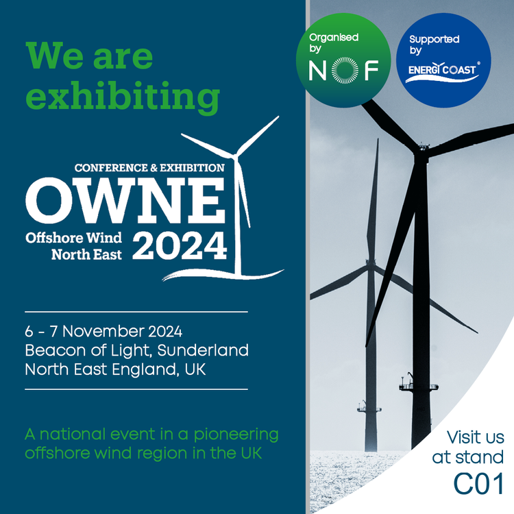 We are exhibiting at Offshore Wind North East 2024 - come and visit us at stand C01!