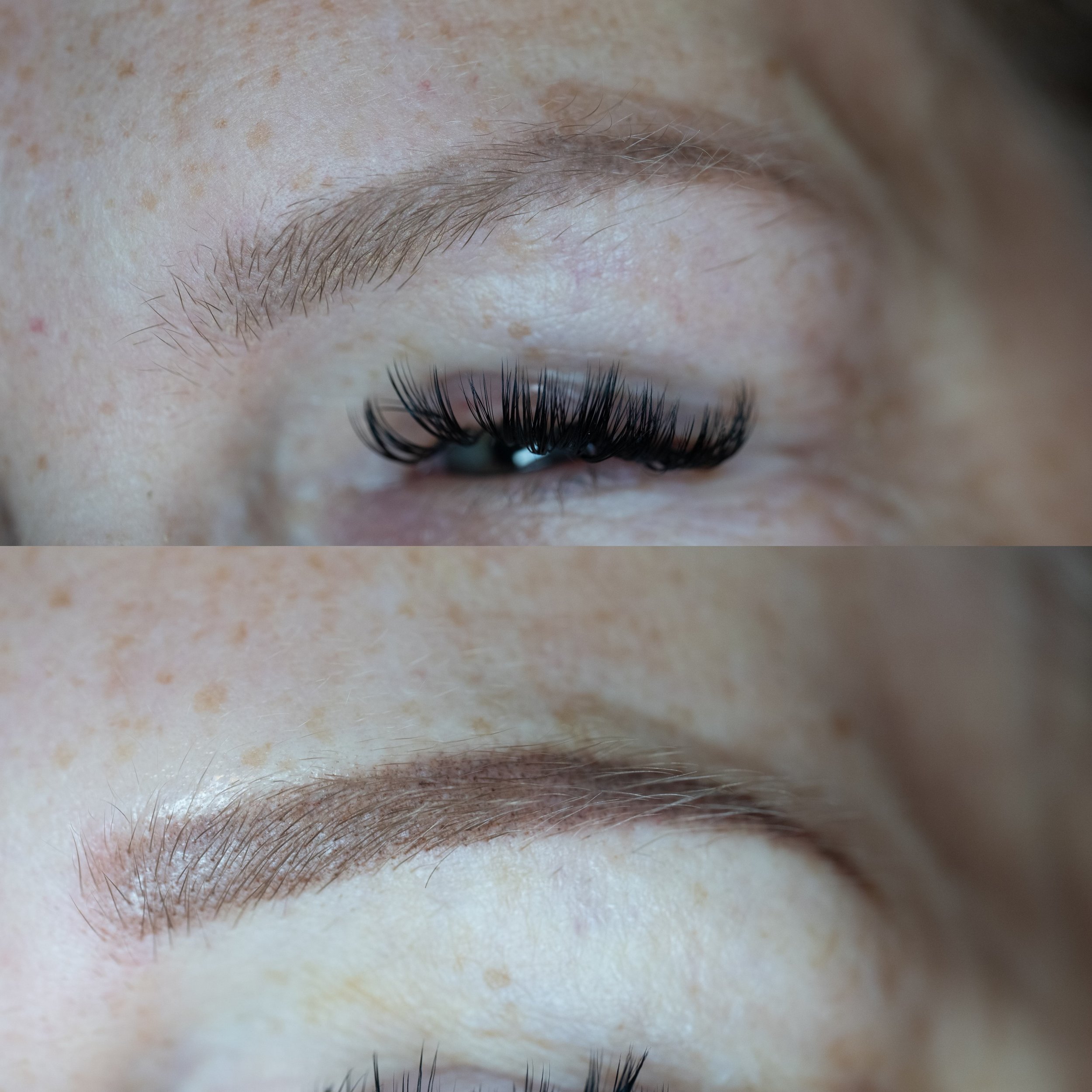 one year healed powder brow vs color boost