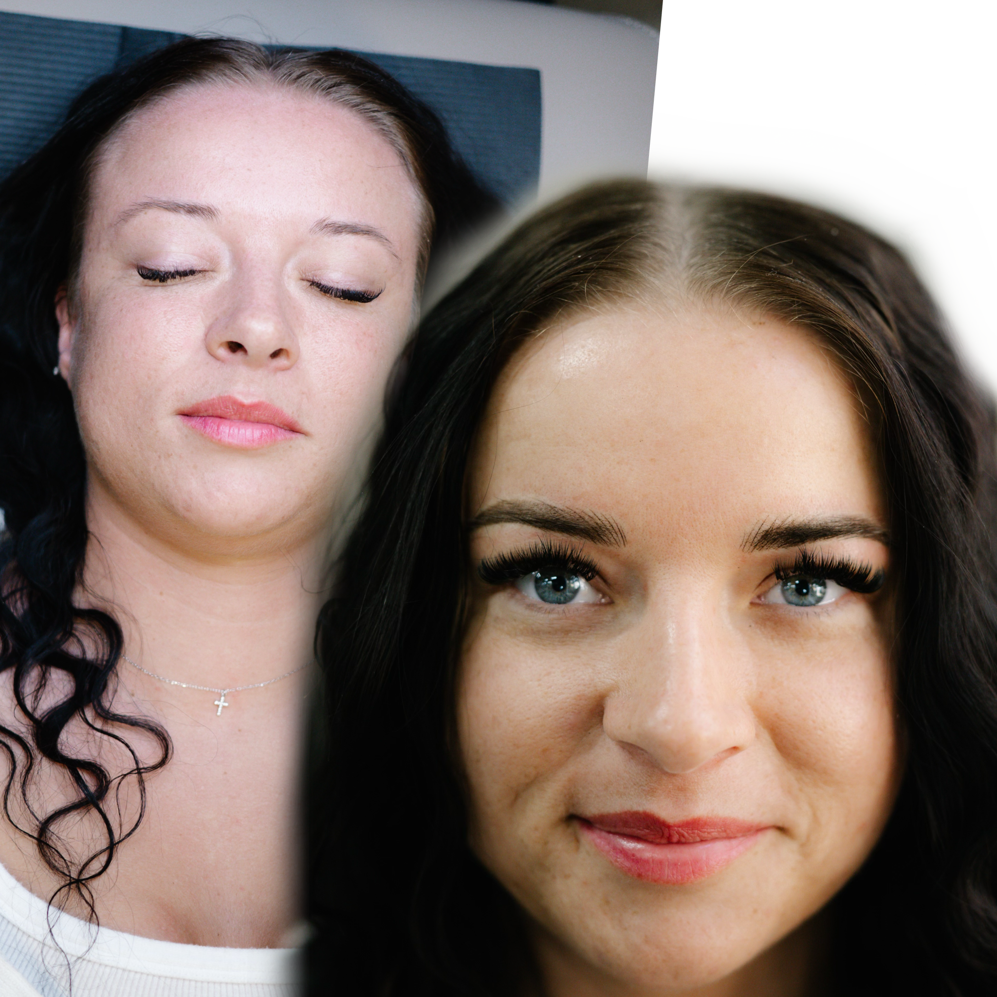 before & after brows