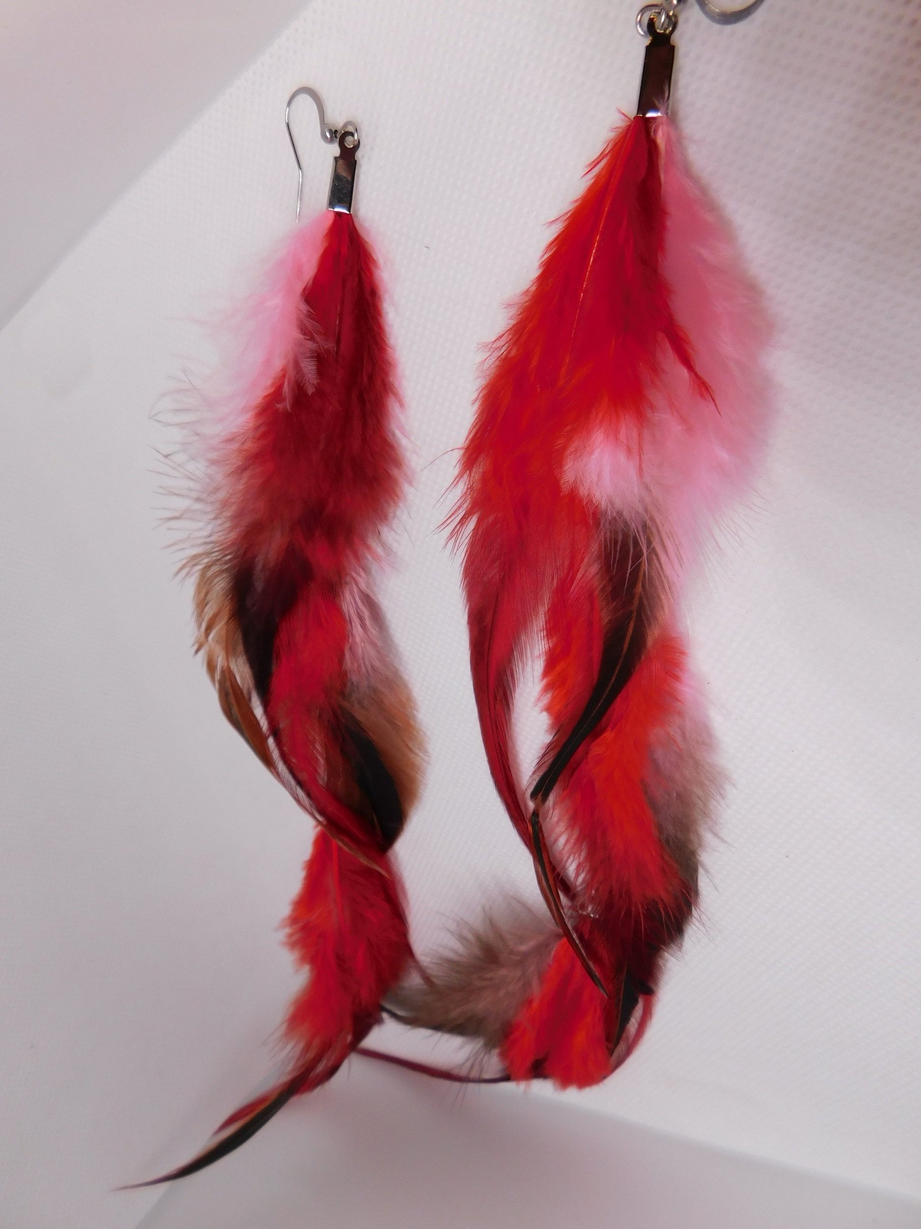 Triple Strand Feather Earrings