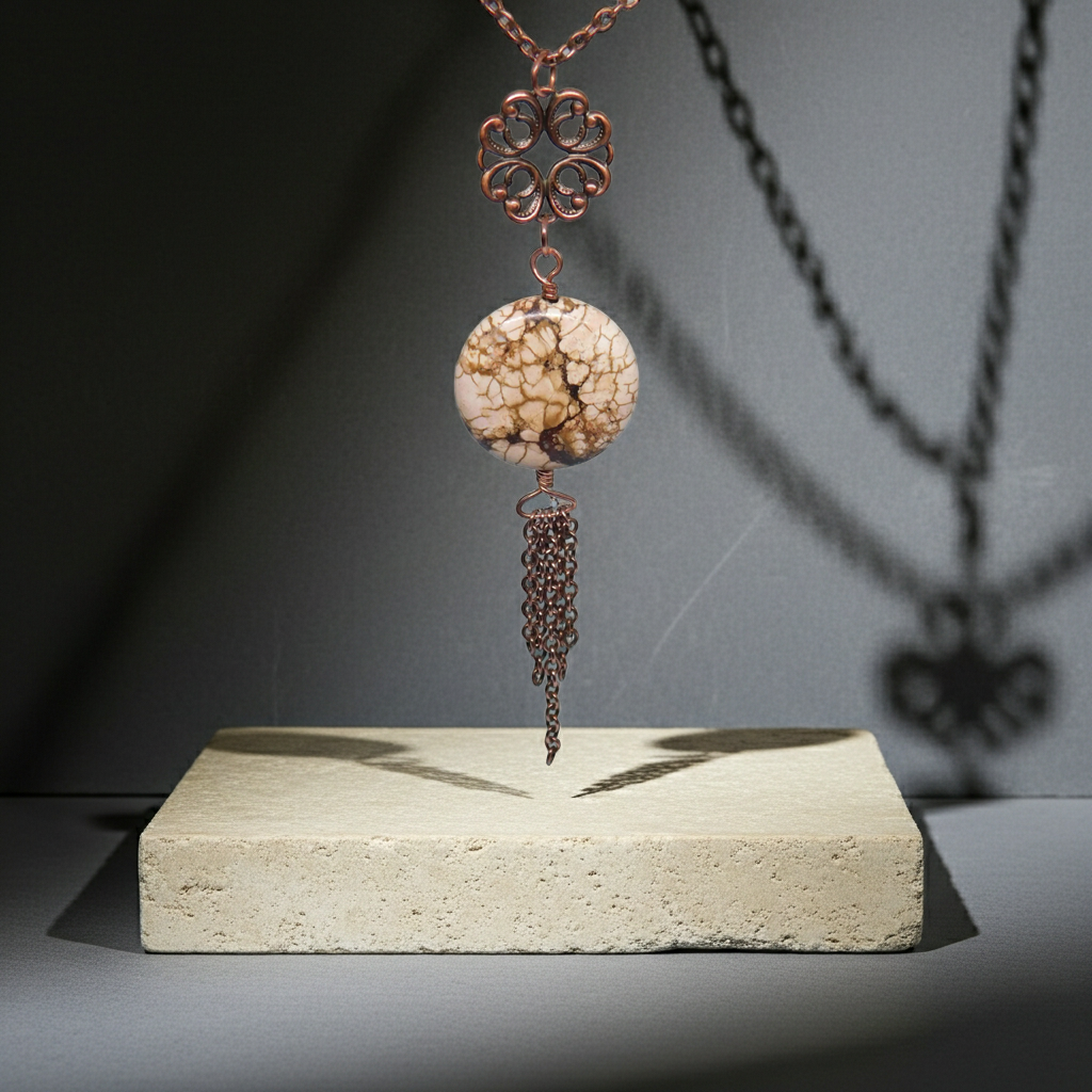 White Buffalo Turquoise - Copper - Third Eye Chakra - Heart Chakra