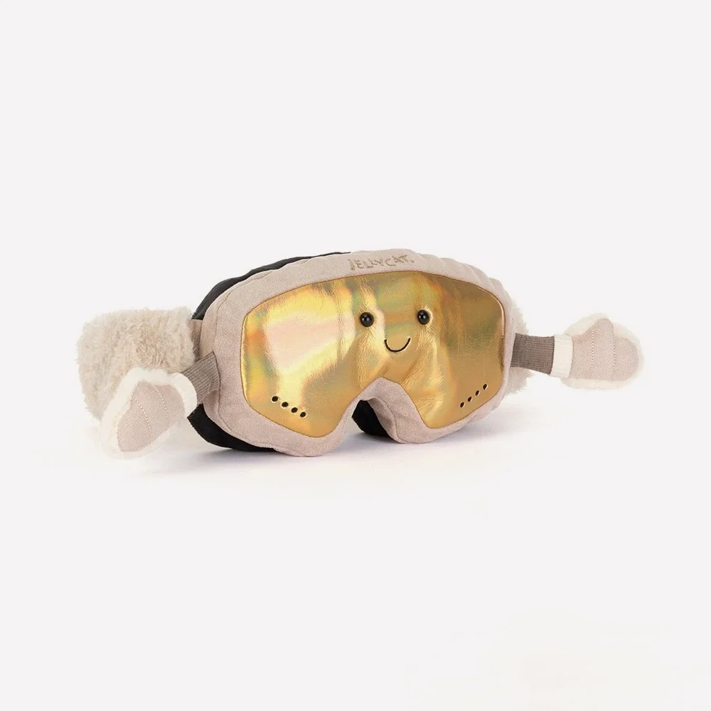 Amuseables Sports Ski Club Goggles by Jellycat, Front Side View.