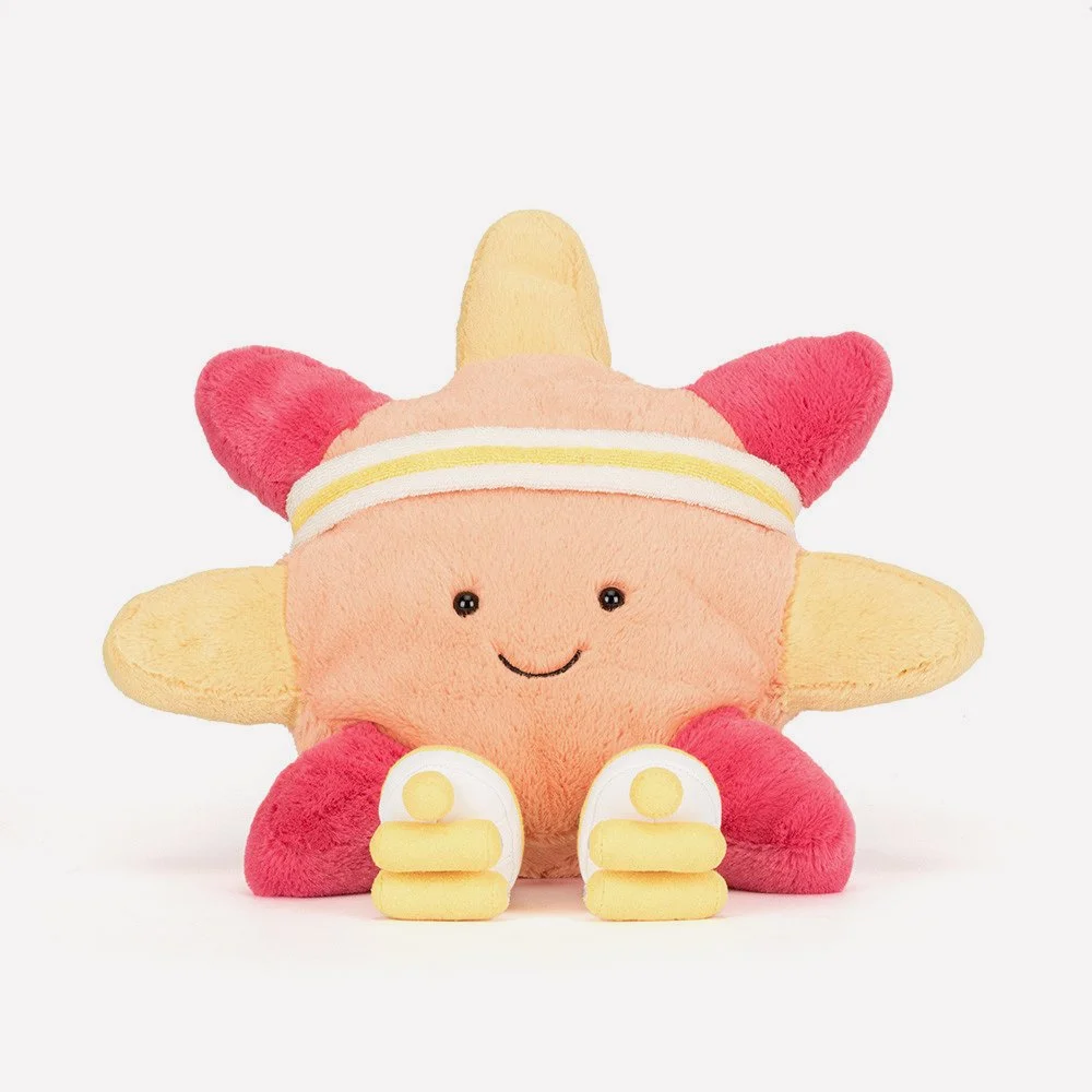 Amuseables Sun 'Roller Skates' by Jellycat, Front View.