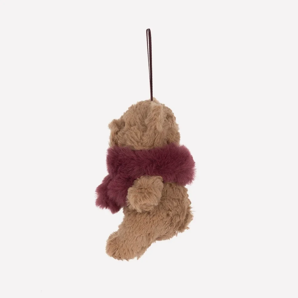 Bartholomew Bear Winter Warmer Decoration by Jellycat, Side View.