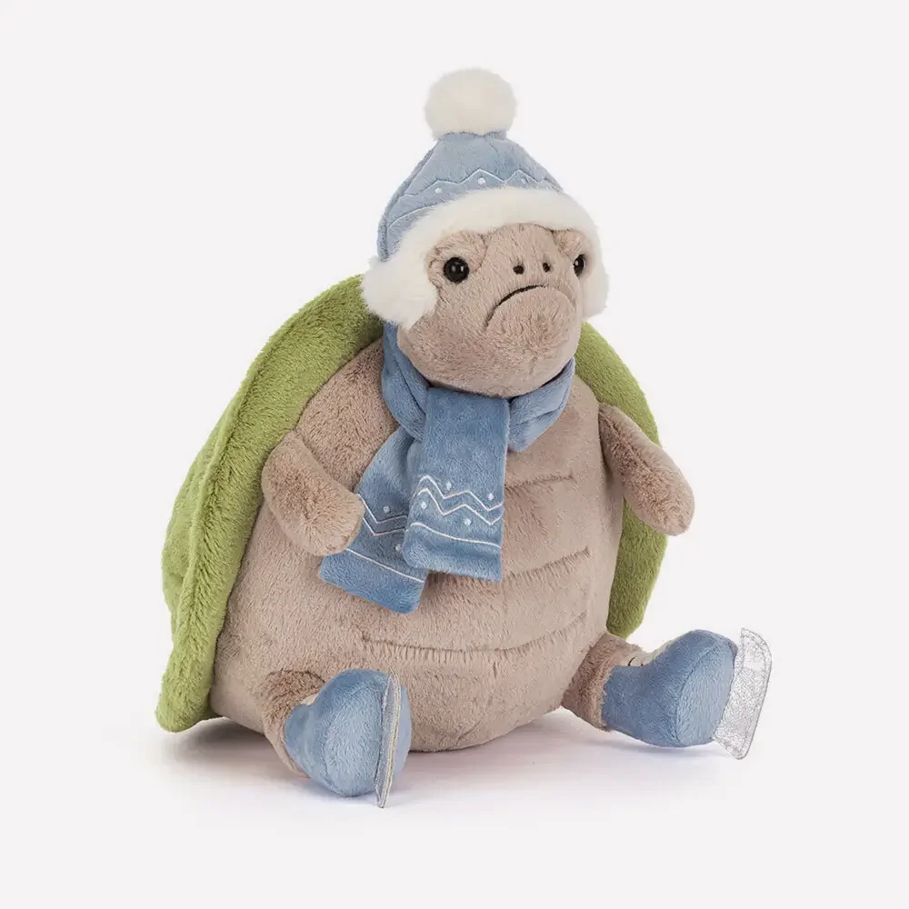 Timmy Turtle 'Skating' by Jellycat, Front Side View.