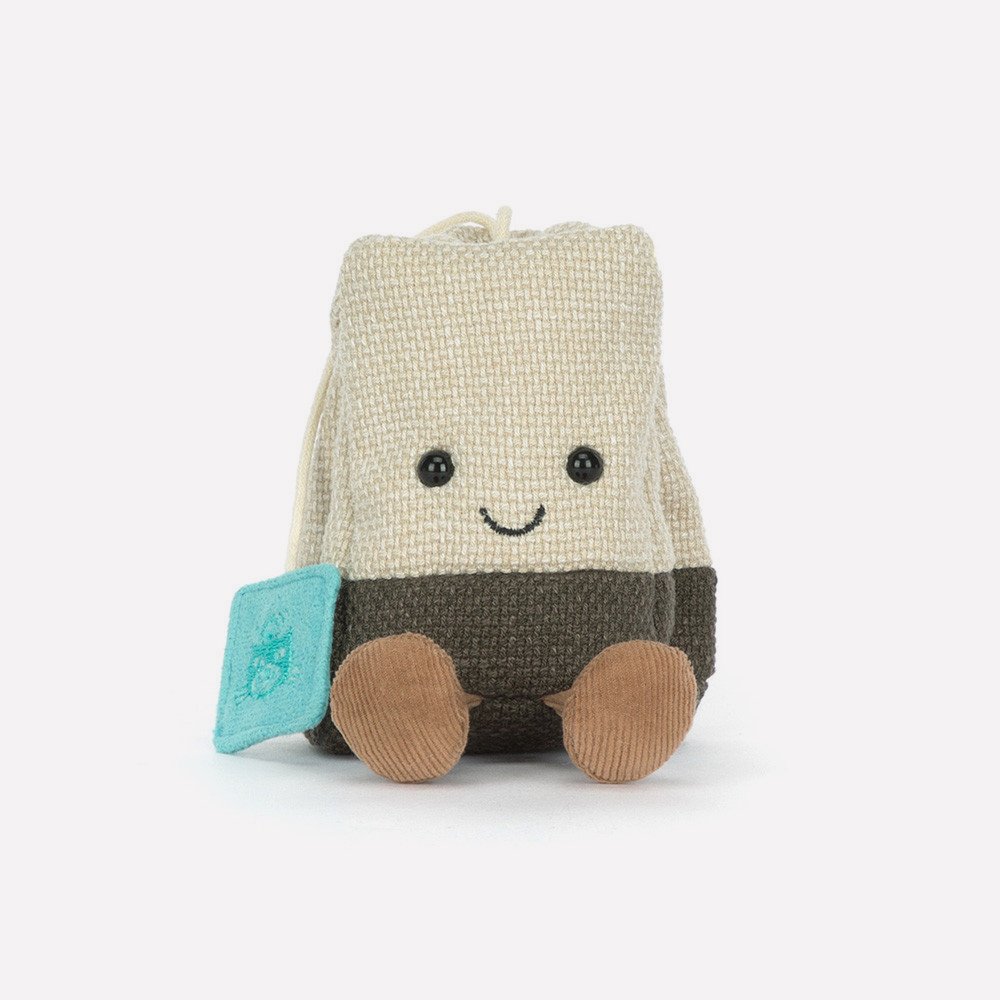 Amuseables Steepy Tea Bag by Jellycat, Front View.