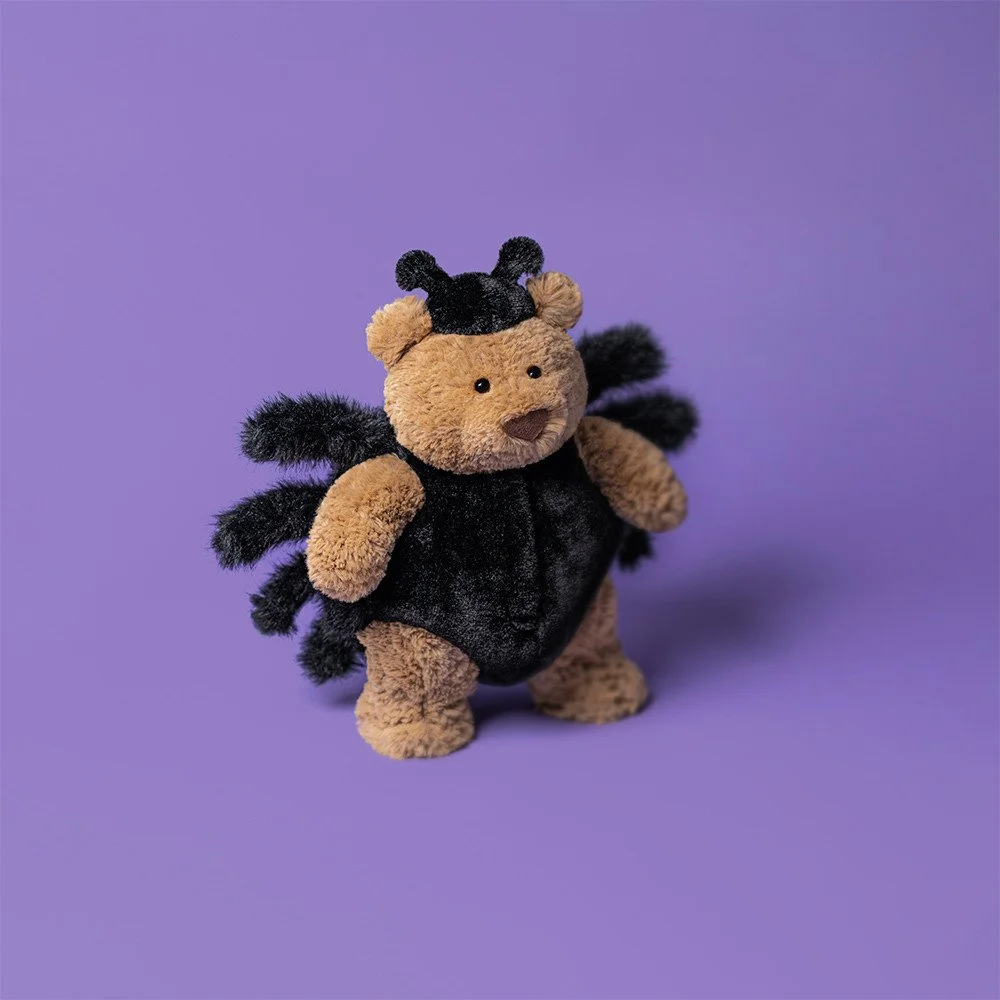 Bartholomew Bear 'Spider' by Jellycat, Top View.