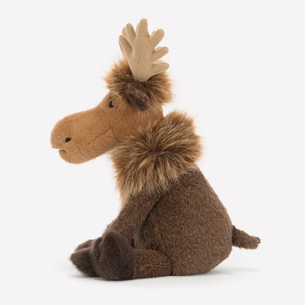 Birchly Moose by Jellycat, Side View.