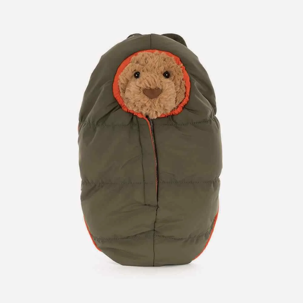 Bartholomew Bear Hiking Outfit by Jellycat, Detail View.