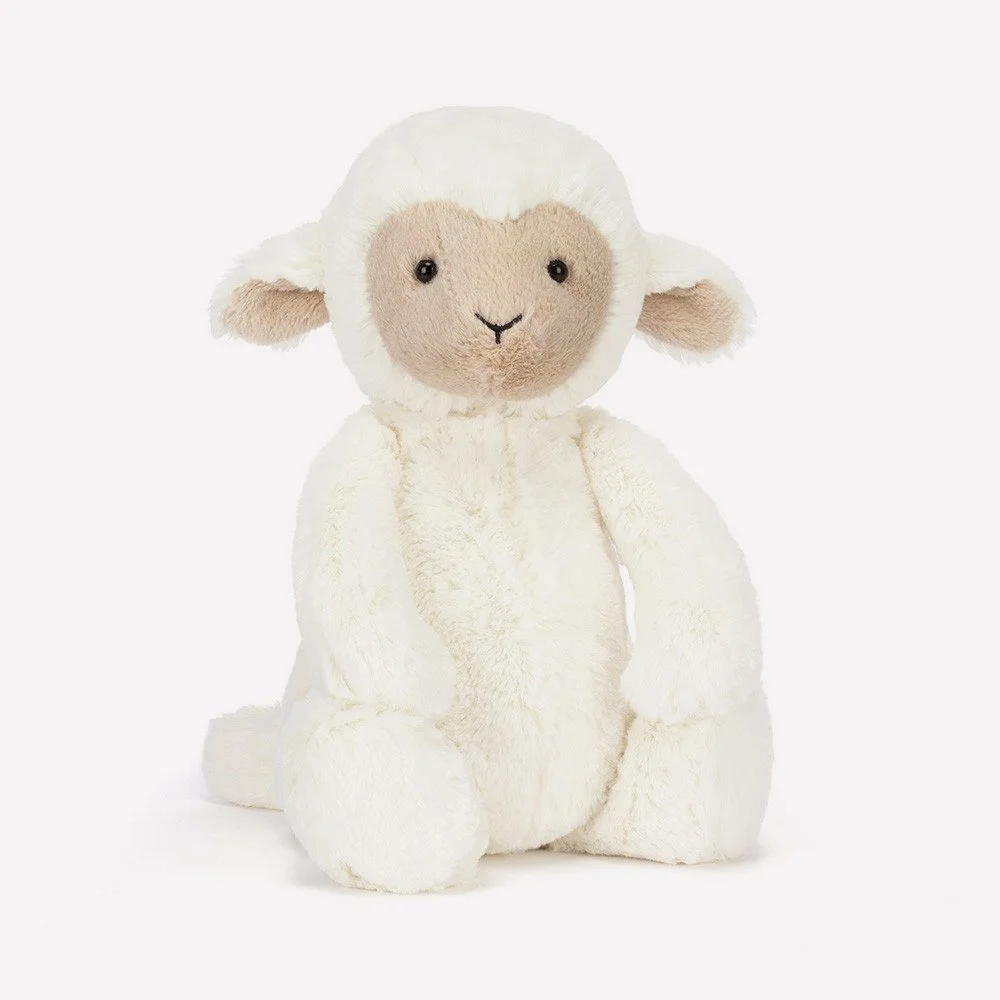 Jellycat Skipson Lamb, front side view.