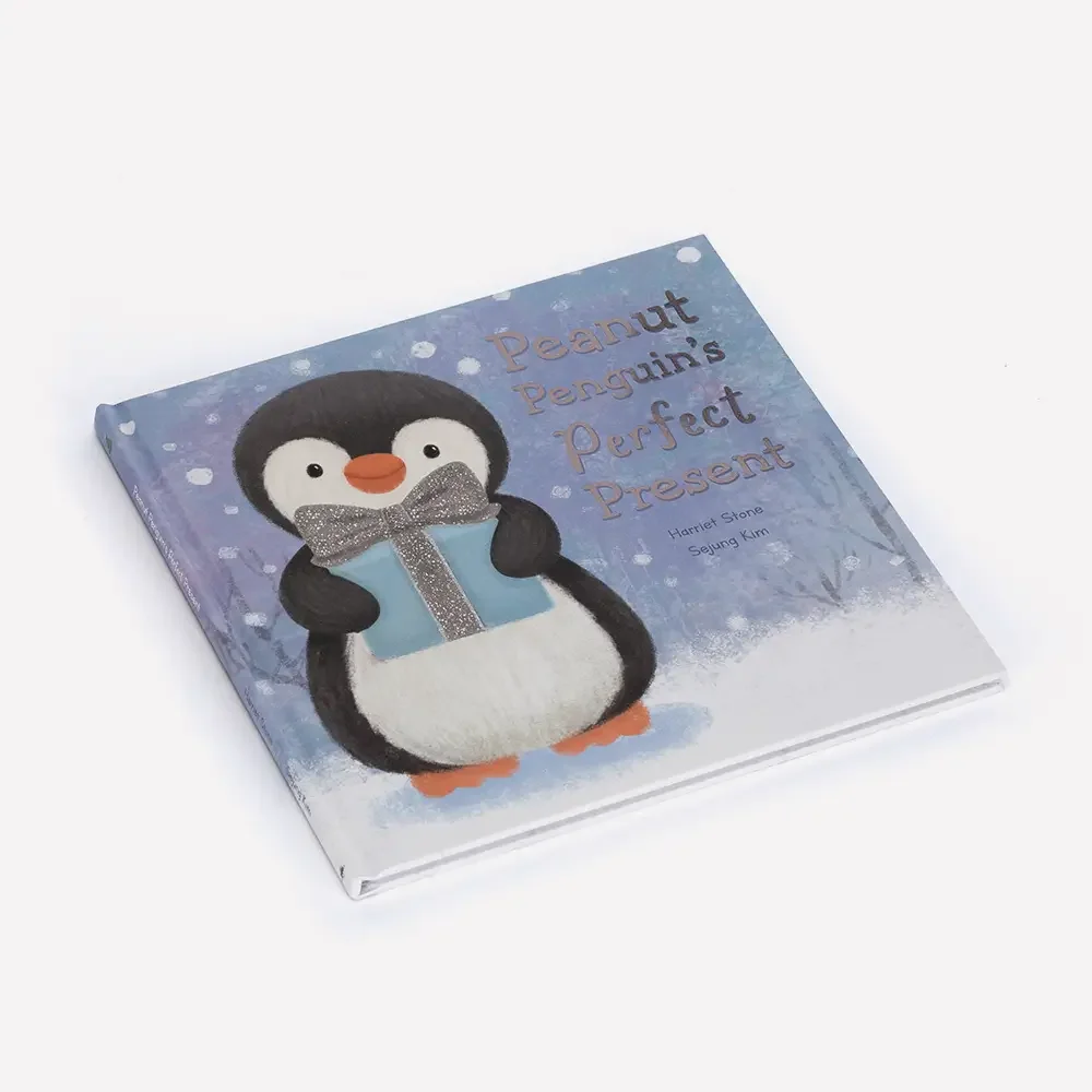 Peanut Penguin’s Perfect Present Book by Jellycat, Front Side View.
