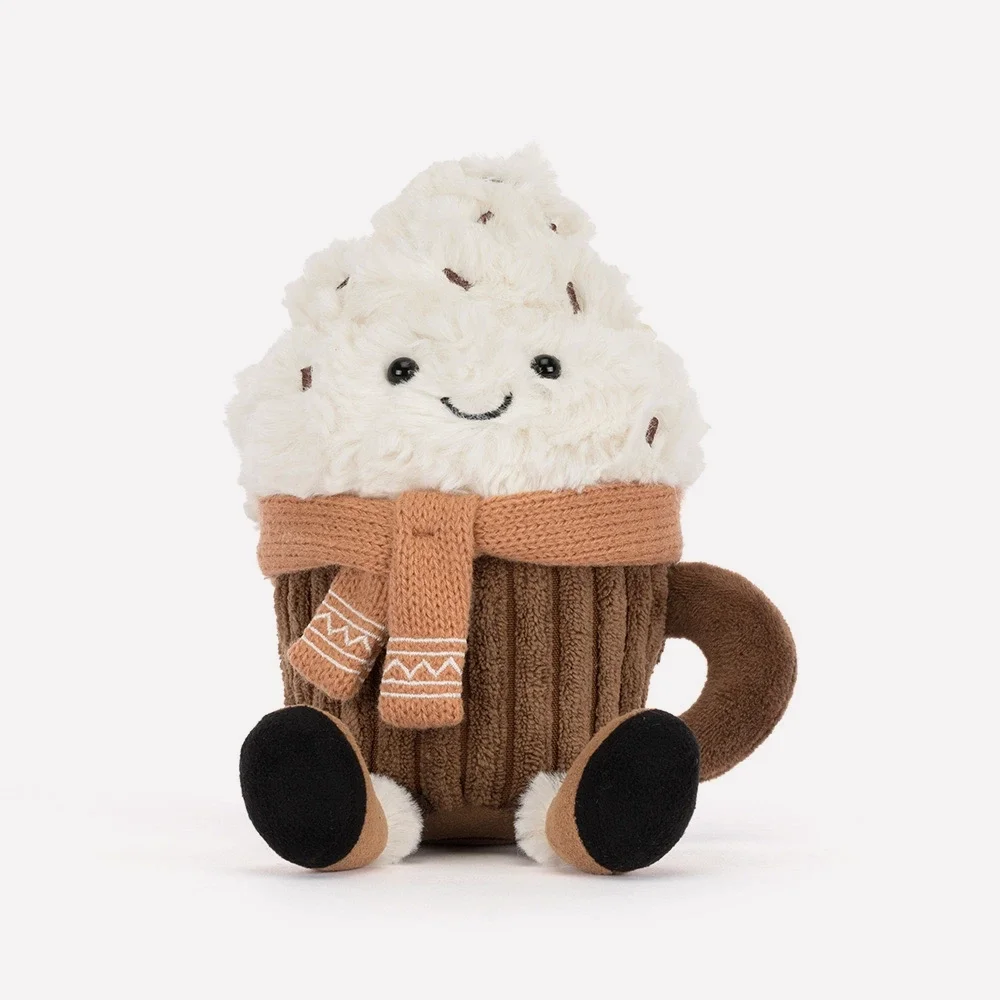 Amuseables Scarffles Hot Chocolate by Jellycat, Front View.