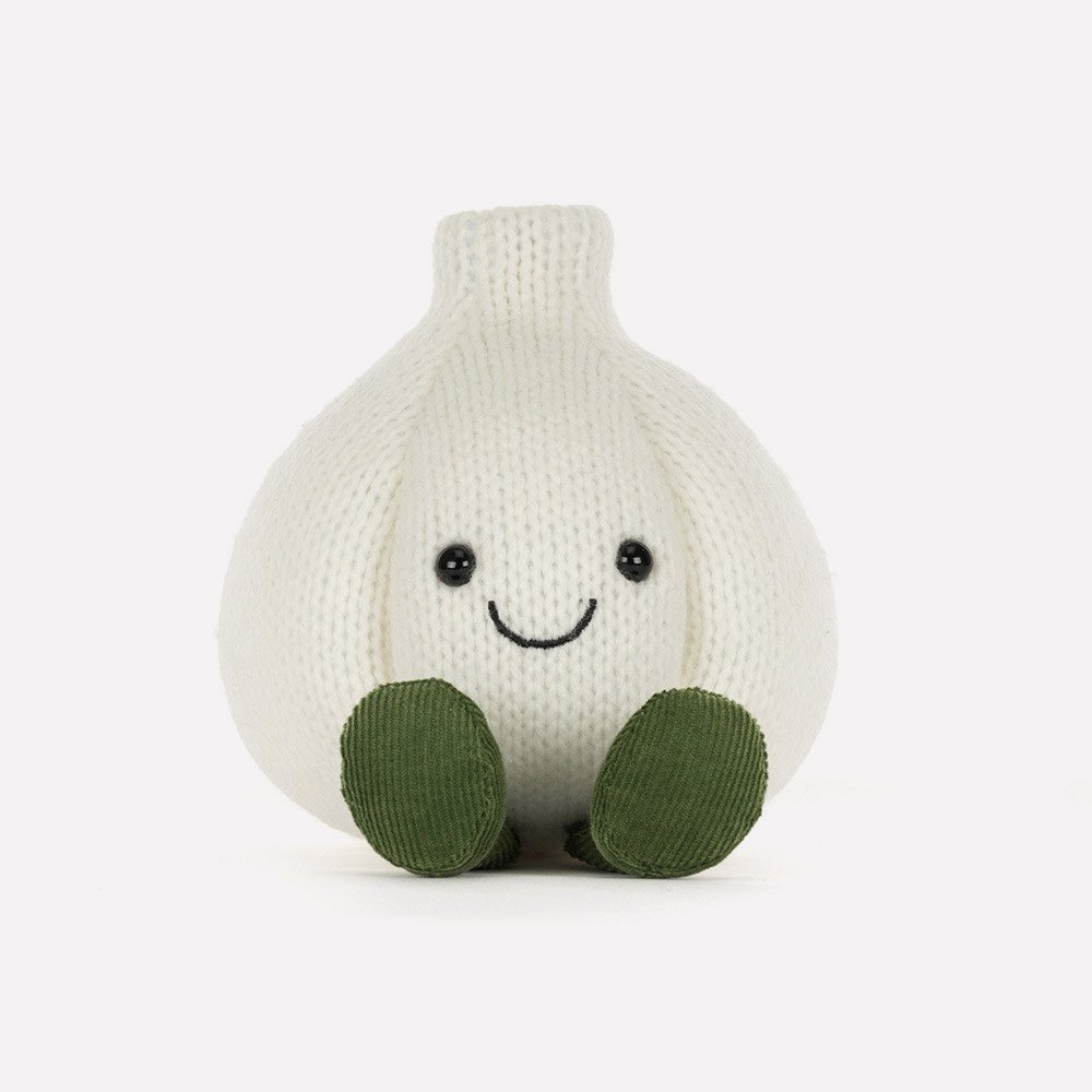 Amuseables Garlic by Jellycat, Front View.