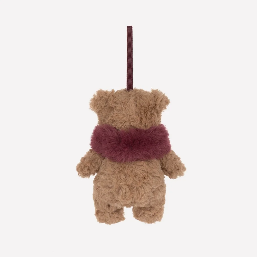 Bartholomew Bear Winter Warmer Decoration by Jellycat, Back View.